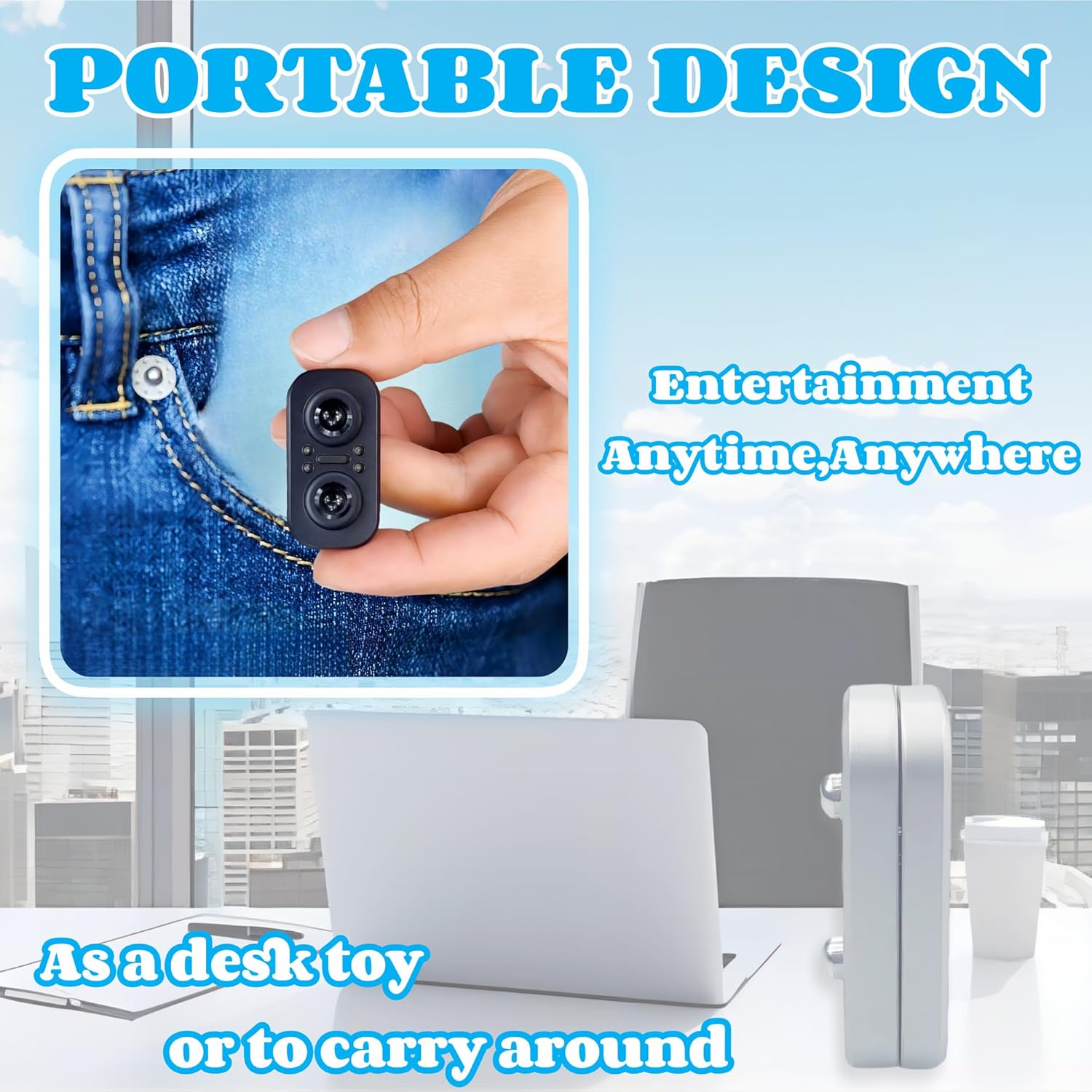 New Abstract Owl Shape Design Fidget Slider,Men's EDC Hand Slider,Poker Push Card Stress Relief Toys,Interesting Fidget Toys for Adults/Office Desk Toys Gifts for Boyfriend and Father (Black)