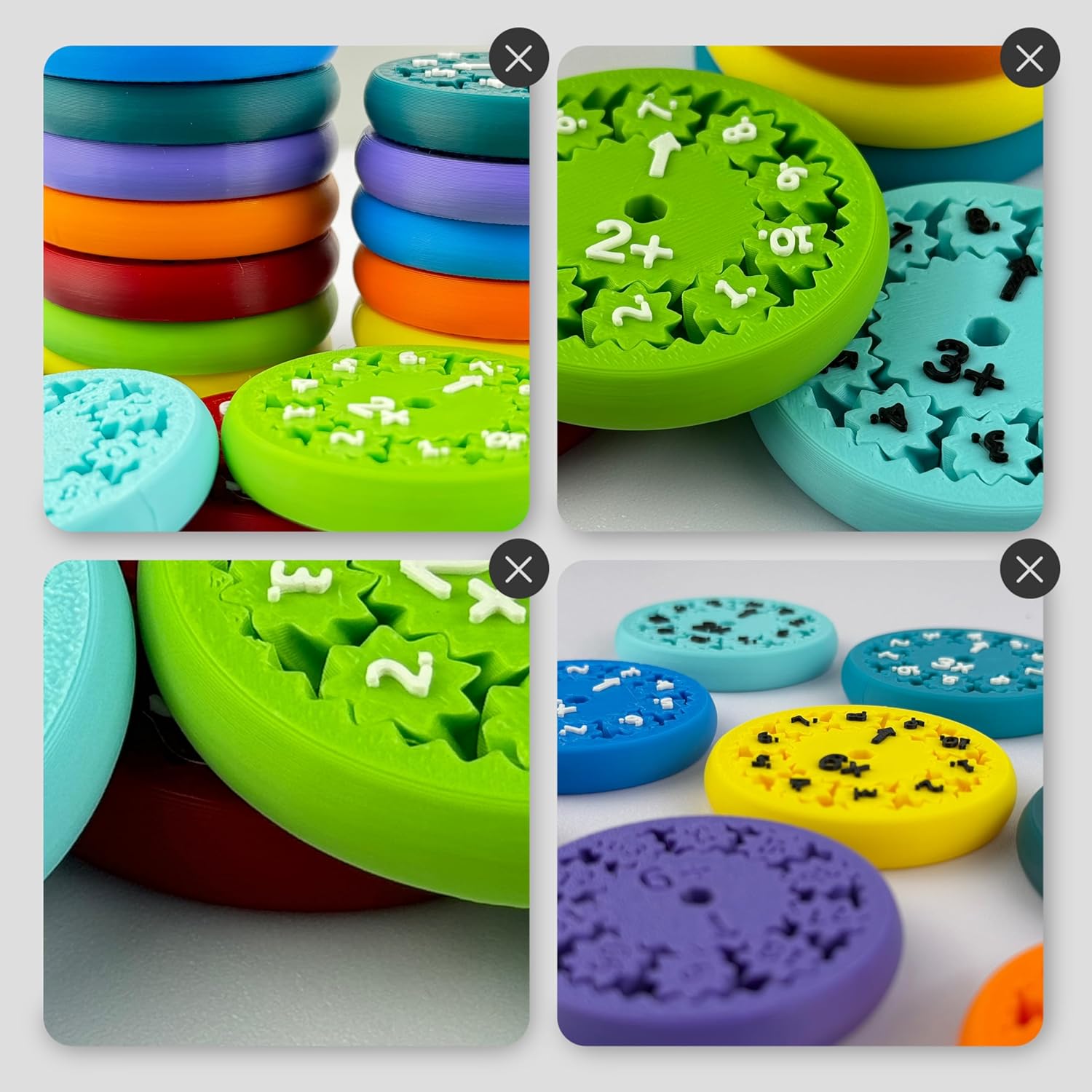 Math Facts Fidget Spinners, Math Facts Fidget Spinners for All The Stimmers, Multiplication Chat Game Fidget Toys for Adults Kids (18Pcs)