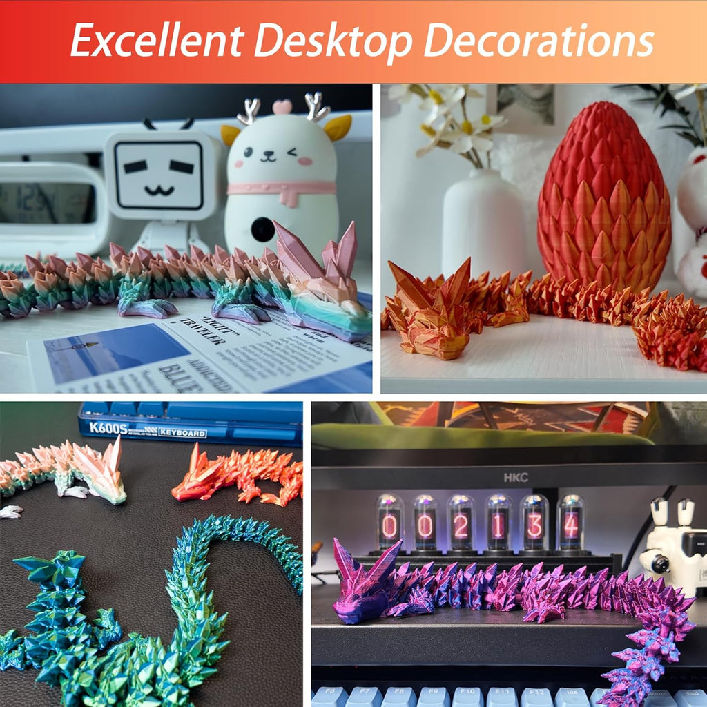 15 inches Dragon with Egg, Red Dragon Toy,Articulated Crystal Dragon,Fidget Toy Cool