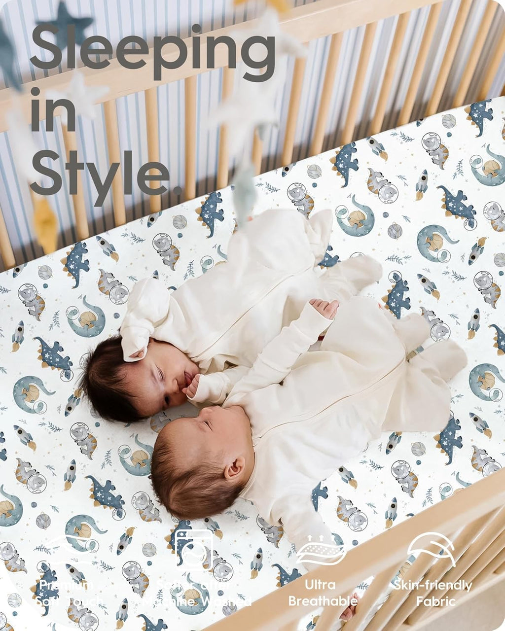 Baby Crib Sheets Boy Girl for Standard Crib Mattress - Ultra Soft Jersey Knit Neutral Crib Mattress Sheet, Safe and Snug, Durable, Stylish Crib Sheet Fitted, 28''x52''x9'' Extra Deep Pocket