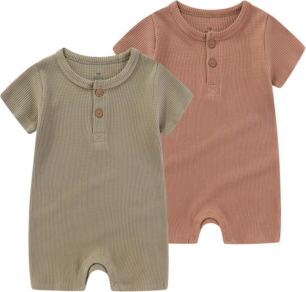 Baby Bodysuits Solid Romper One-Piece Newborn Clothes 2 Pack Baby Shower Gifts