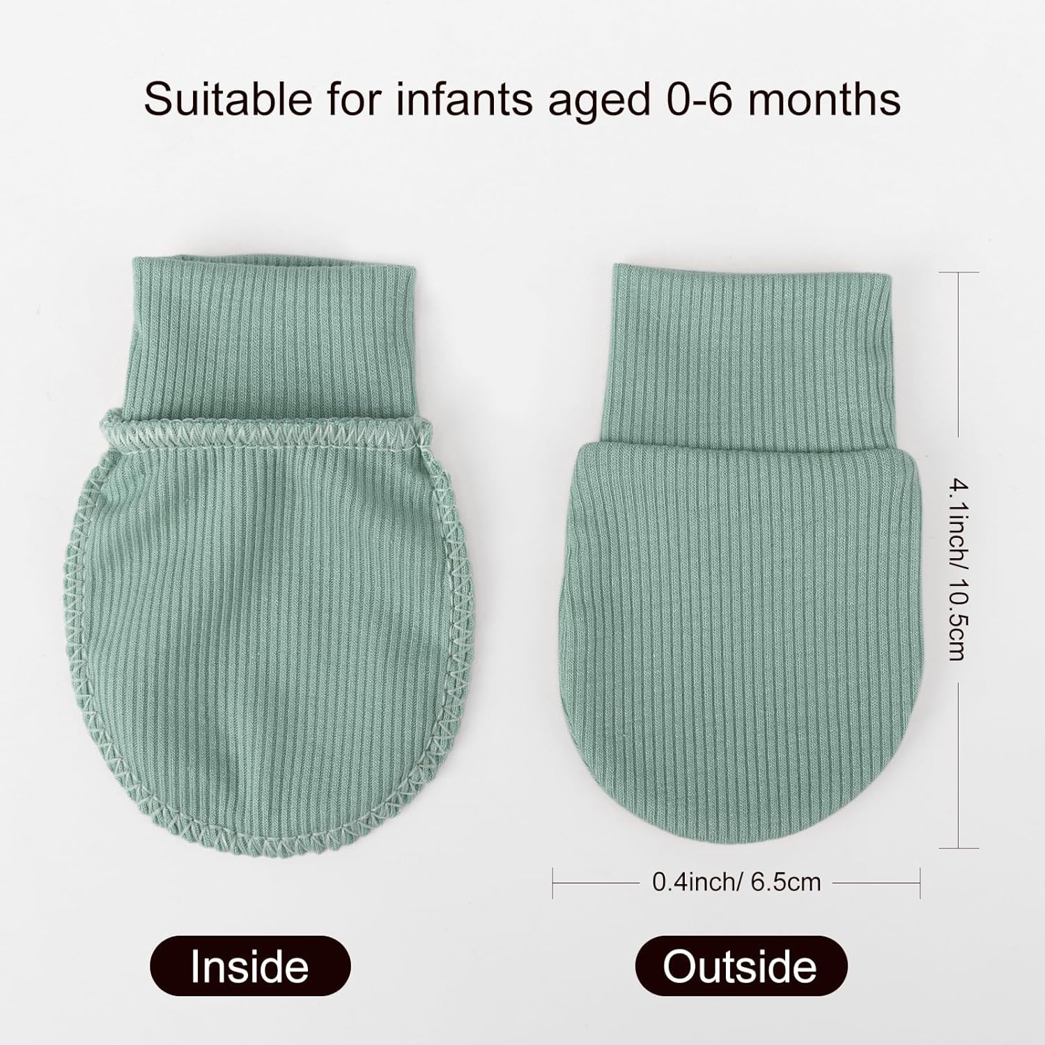 BQUBO 6 Pairs Newborn Baby Boys Girls Mittens 0-6 Months Unisex-Baby Infant Mittens Elastic No Scratch Wrist Gloves