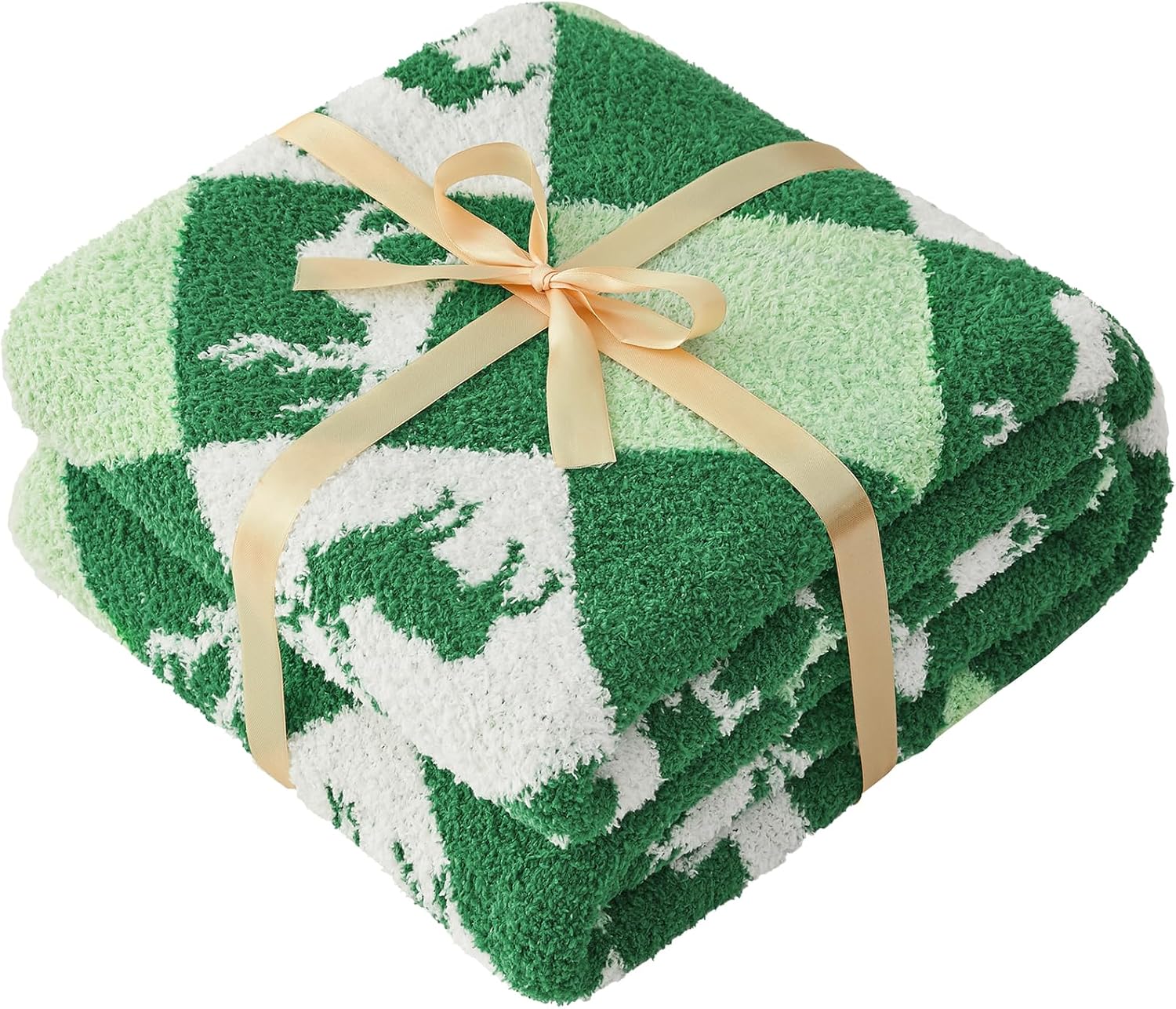 CYMULA Christmas Knit Throw Blanket - Super Soft Cozy Fuzzy Blankets for Couch, Sofa & Bed, Holiday Throw Blanket，50"x60"