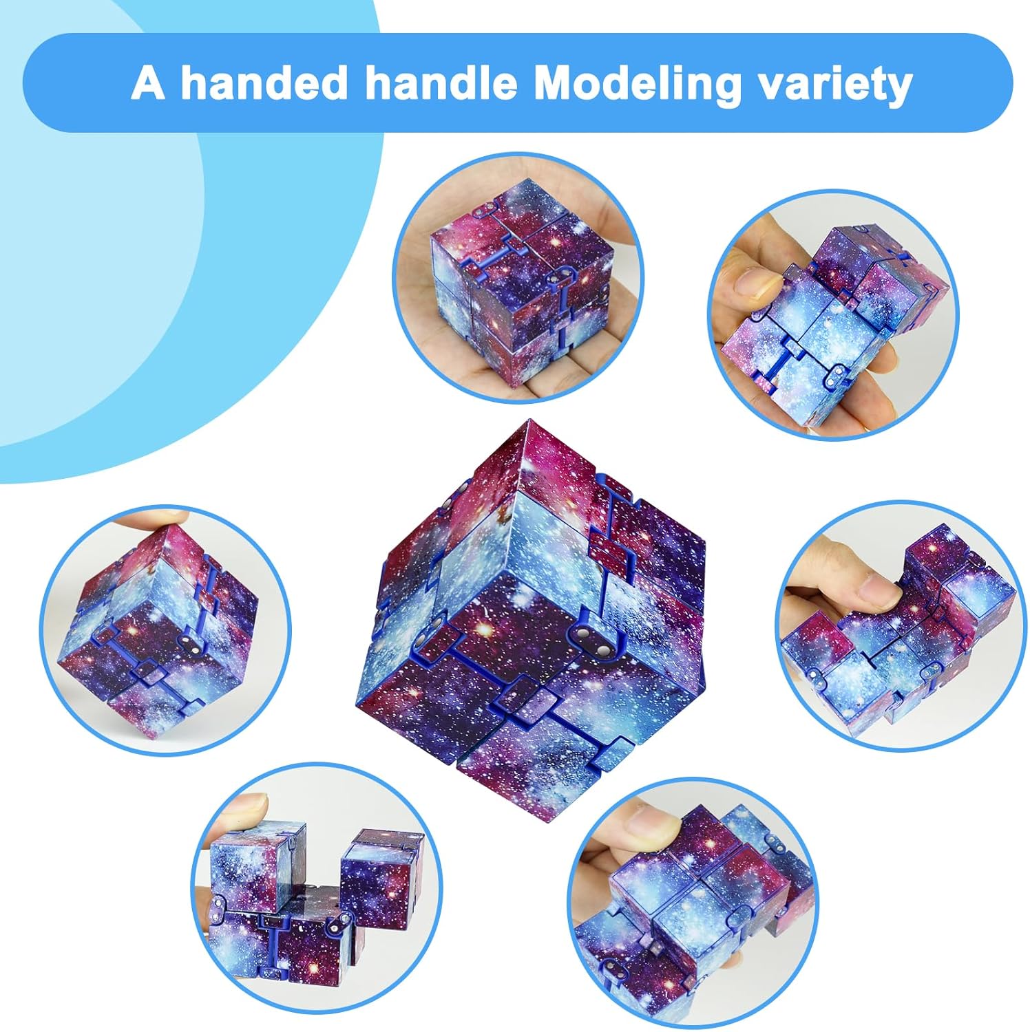 Infinitycube Fidget Toy Stress Relieving Fidgeting Game for Kids and Adults,Cute Pocket-sized Unique Gadget for Anxiety Relief and Kill Time (Starry Sky)