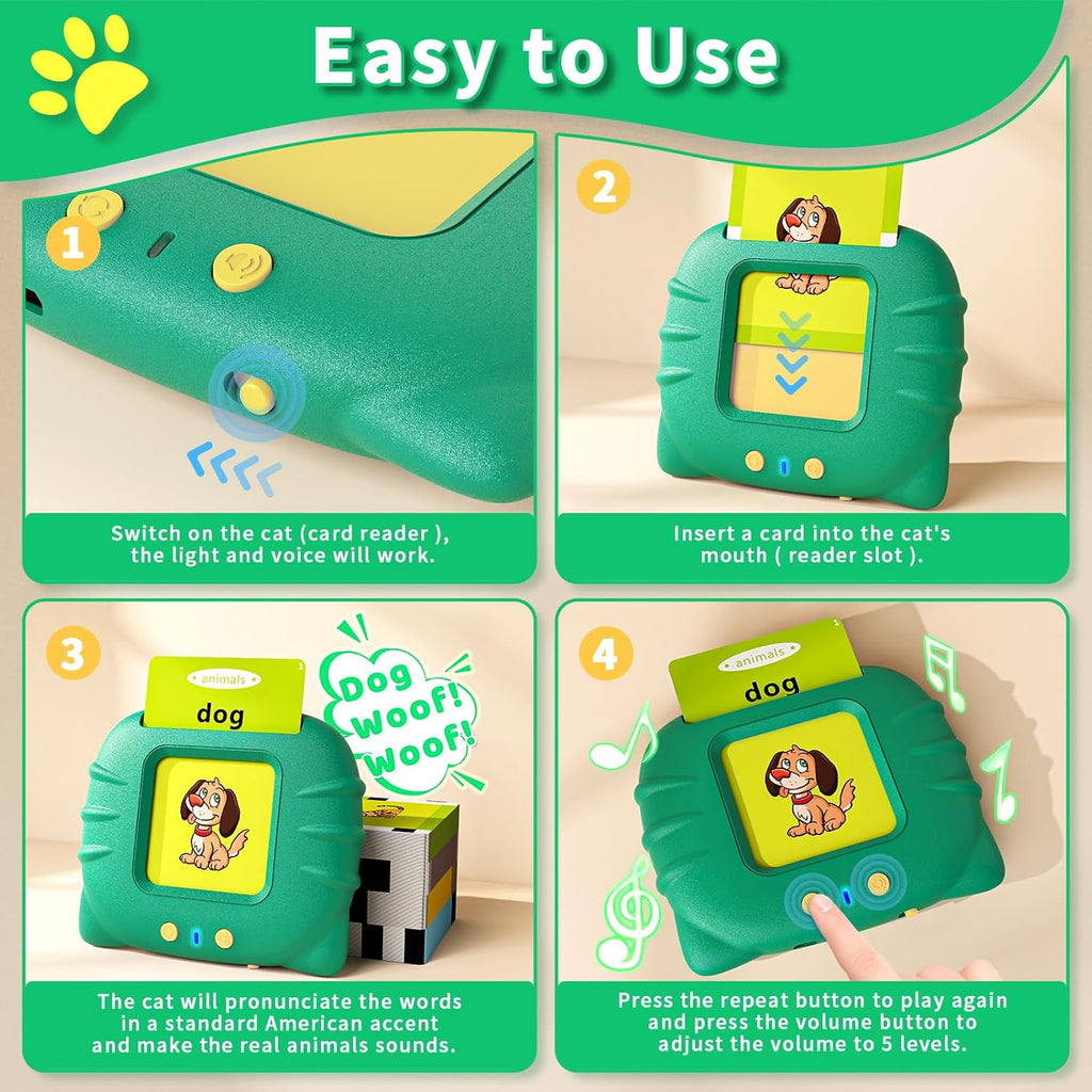 Toddler Toys Talking Flash Cards for 1 2 3 4 5 6 Year Old Boys and Girls, Autism Sensory Toys for Autistic Children, Learning Educational Montessori Speech Therapy 248 Sight Words Kids Gifts