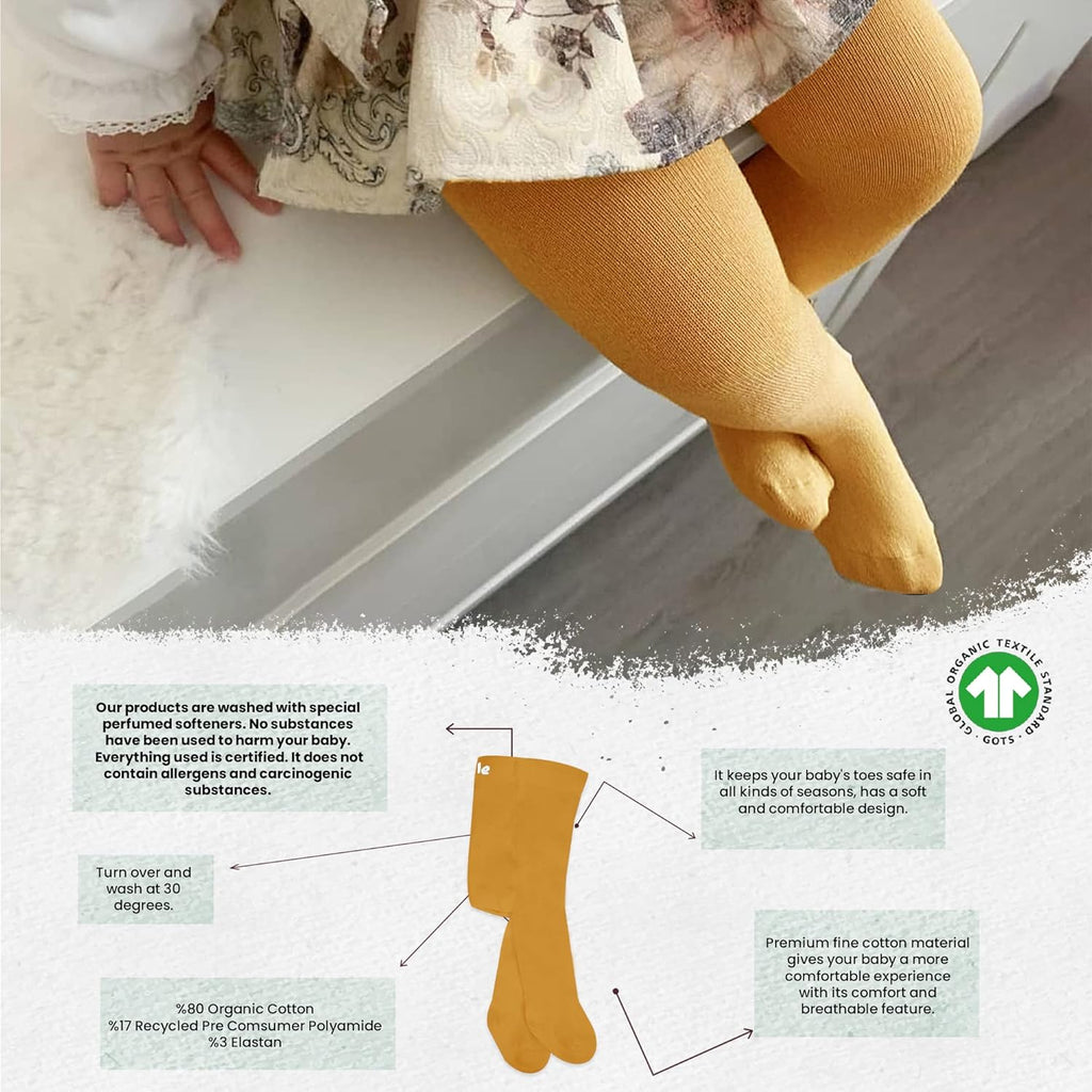 bistyle Baby Girls Tights Thick Leggings Soft | Warm Organic Cotton Stockings Pantyhose | Newborn Infant Toddler 3 Pack