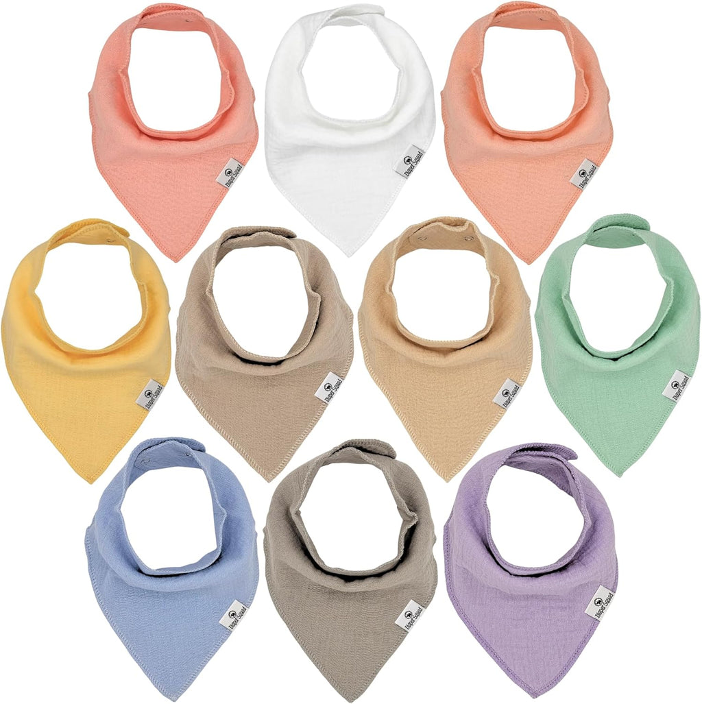 DiaperSquad's Baby Bibs for Drooling and Teething, Bibs for Boys, Baby Girl - Solid Cotton Baby Drool Bibs