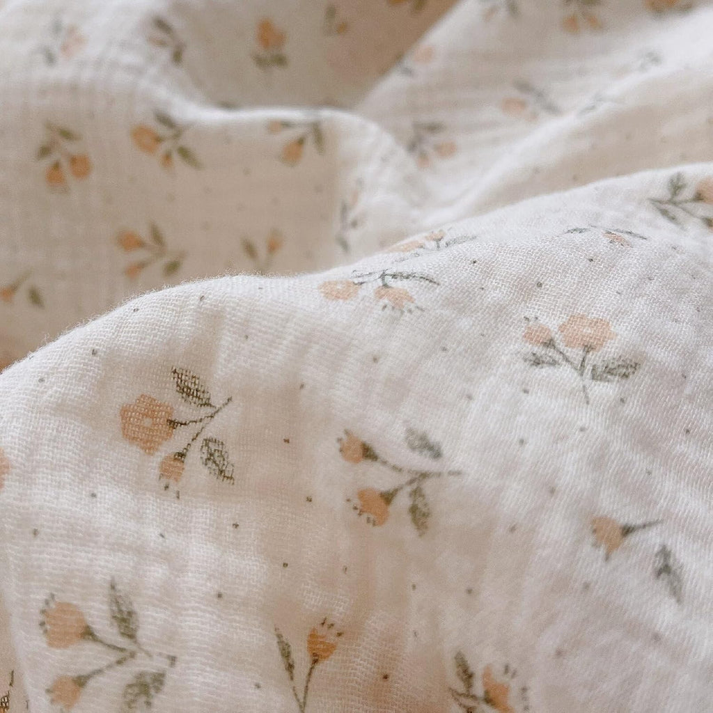 BuLuTu Cotton Muslin Kids Toddler Pillowcase Sprout Pattern, Shabby Chic Nursery Pillow Cover with Ruffle Edge, Soft Durable Travel Pillow Case for Boys Girls Bedding Decor, 14"x20",Machine Wash