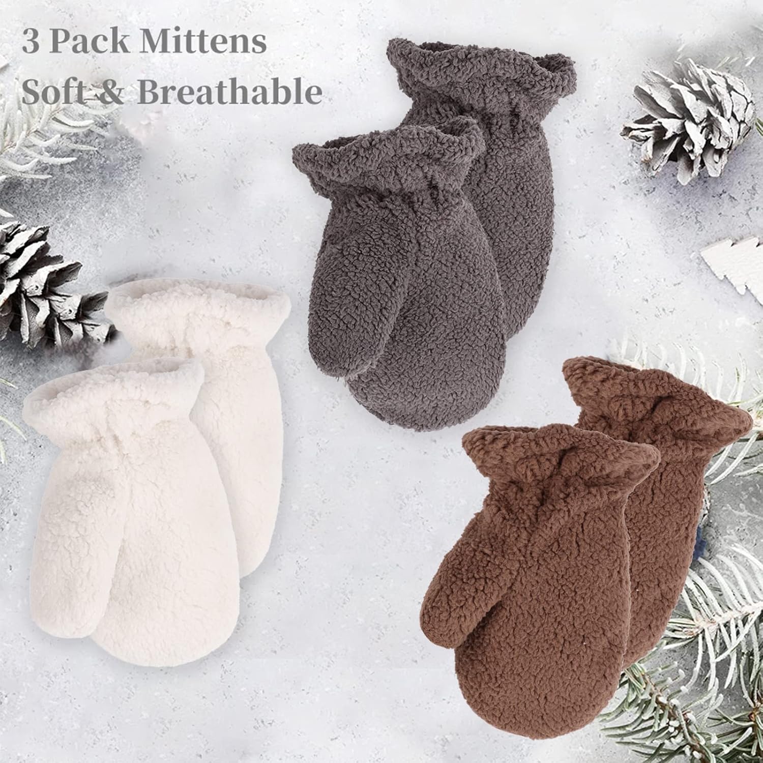 Zsedrut Baby Boys Winter Glove Warm Toddler Infant Girls Mittens Fleece Lined Gloves 1-7 Years