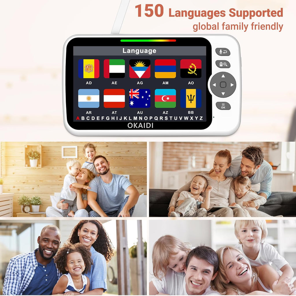 Baby Monitor No WiFi, 6" Extra-Large IPS Screen with 30-Hrs Battery, 1000ft Baby Monitor with Camera and Audio, Remote Pan-Tilt-Zoom Camera for Baby/Pet/Elderly, 2-Way Talk, Night Vision, VOX