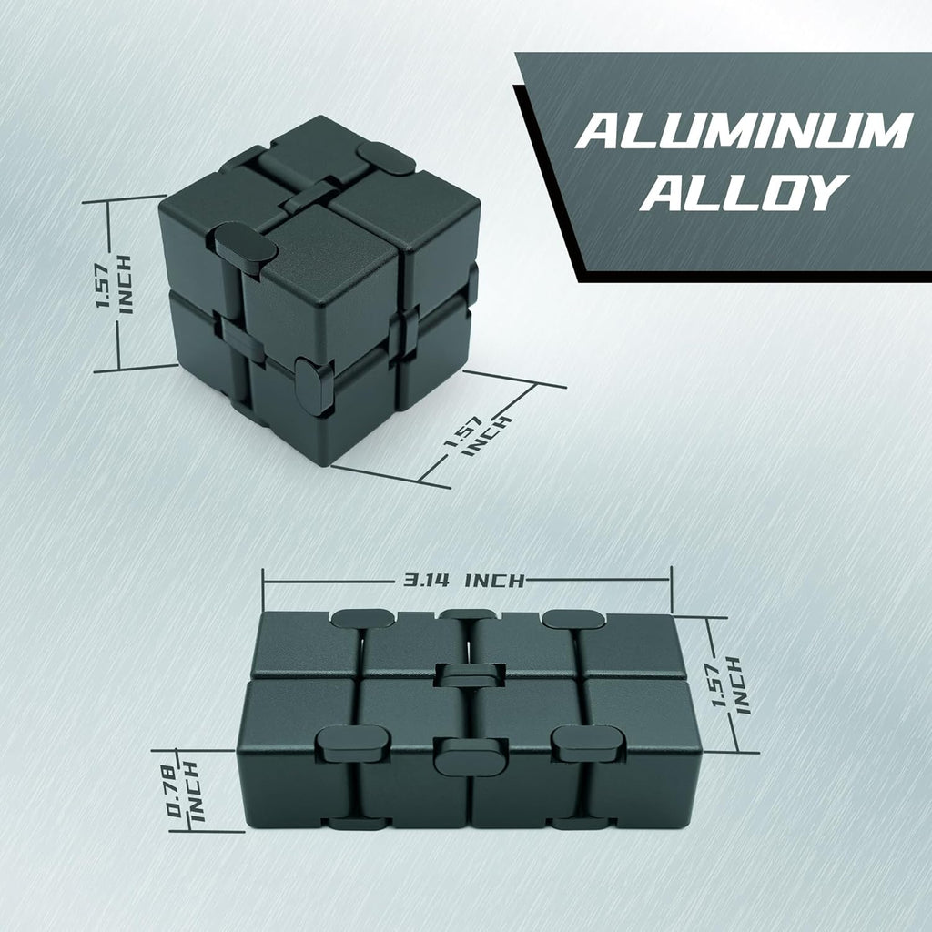 Easter Basket Stuffers, Infinity Cube Fidget Toys for Adults Kids Teens, Metal Fidget Toys, Anti Stress Relief Toys Fidget Blocks for Office Desk Toys (Black)