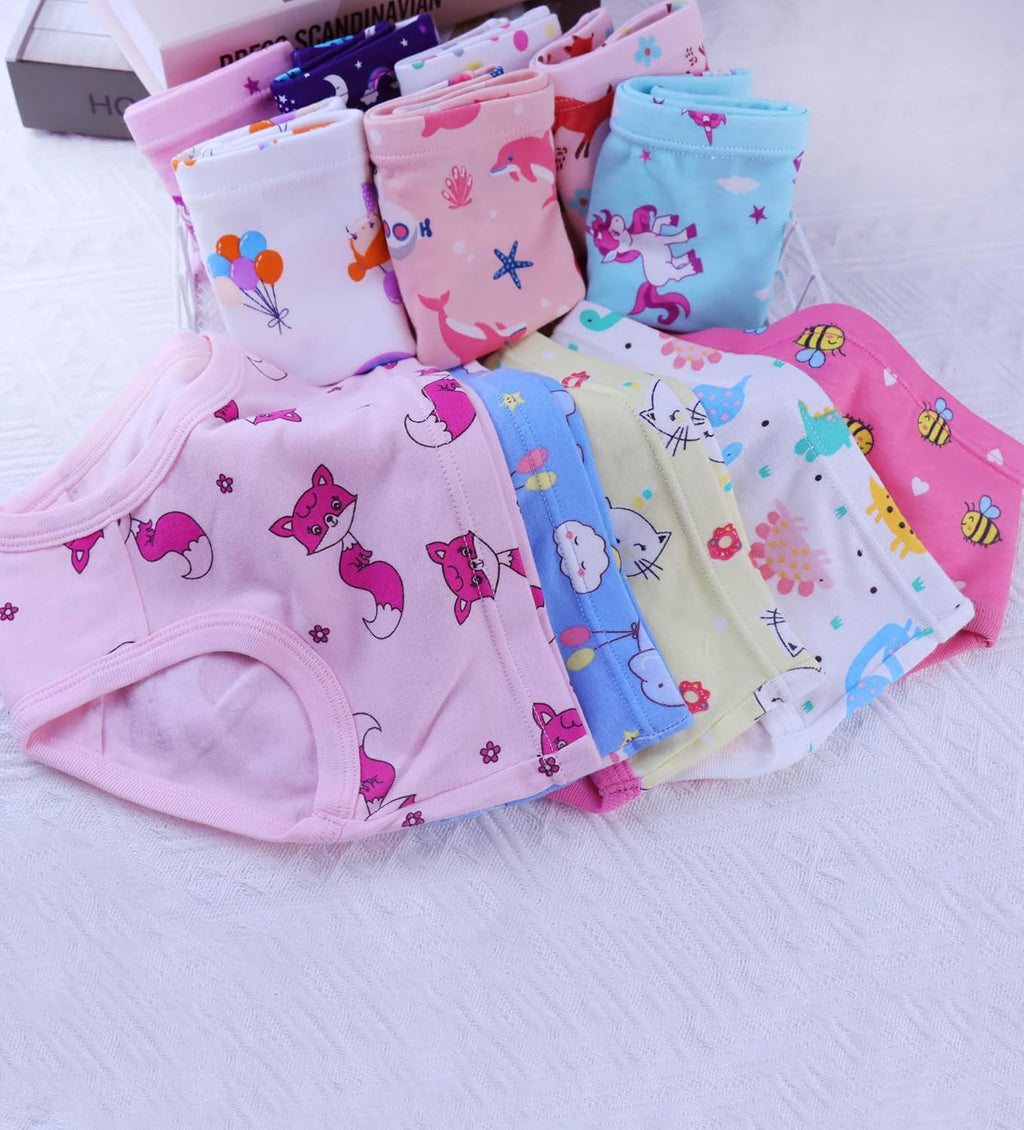 Boboking Girls Soft Underwear Toddler Kids Briefs Cotton Panties 12-pack