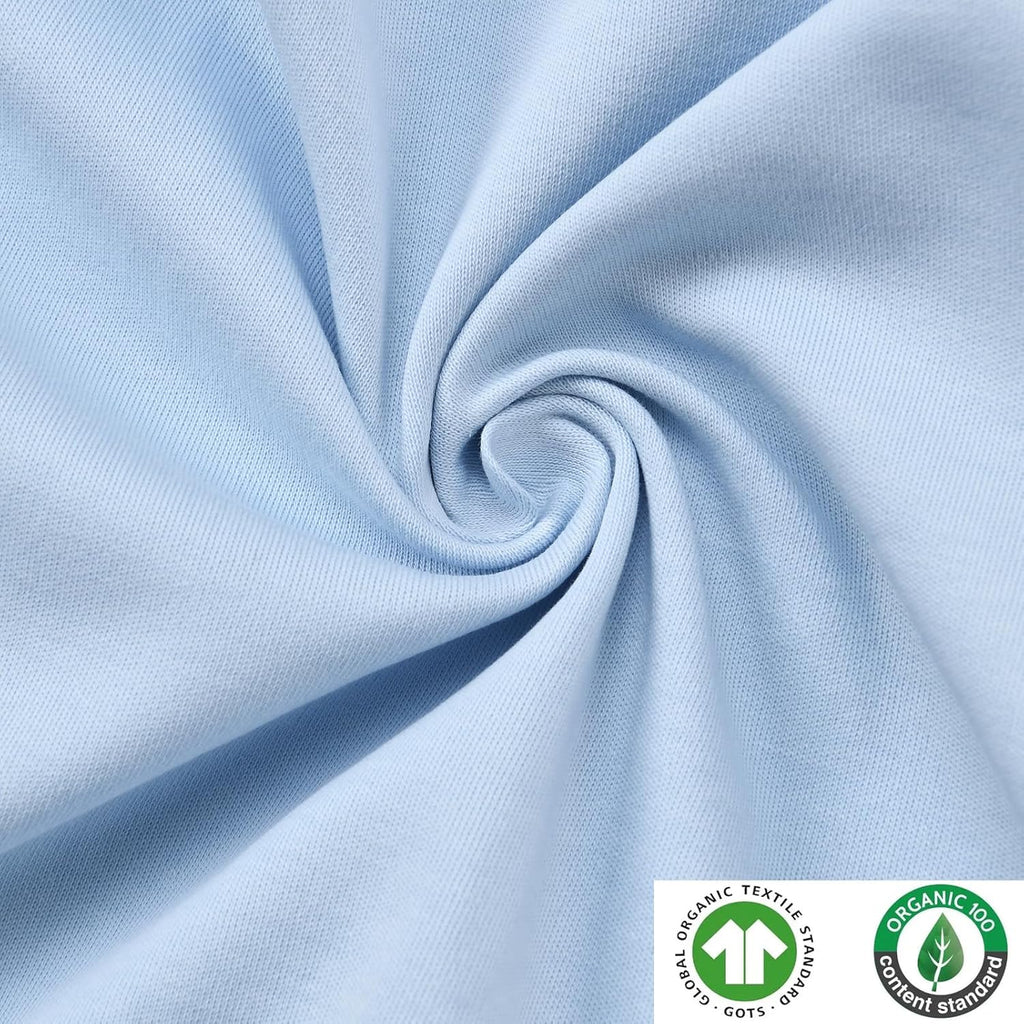 Aablexema 3-Pack Organic Cotton Baby Footless Pajamas with Mitten Cuffs, 2-Way Zipper Romper Sleepers