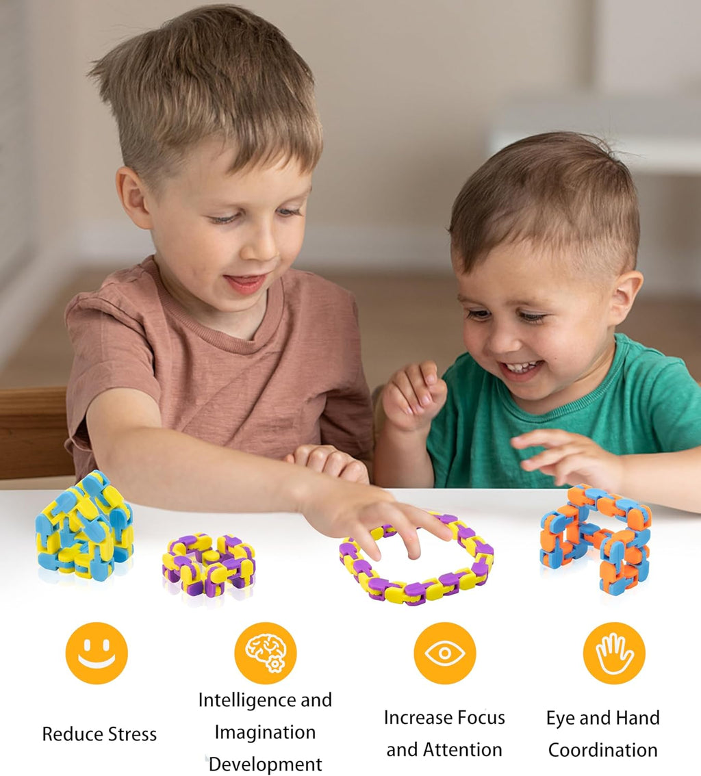 Ganowo 18 Pack Wacky Tracks - Fidget Toys ADHD Finger Sensory Autism Stress Relief