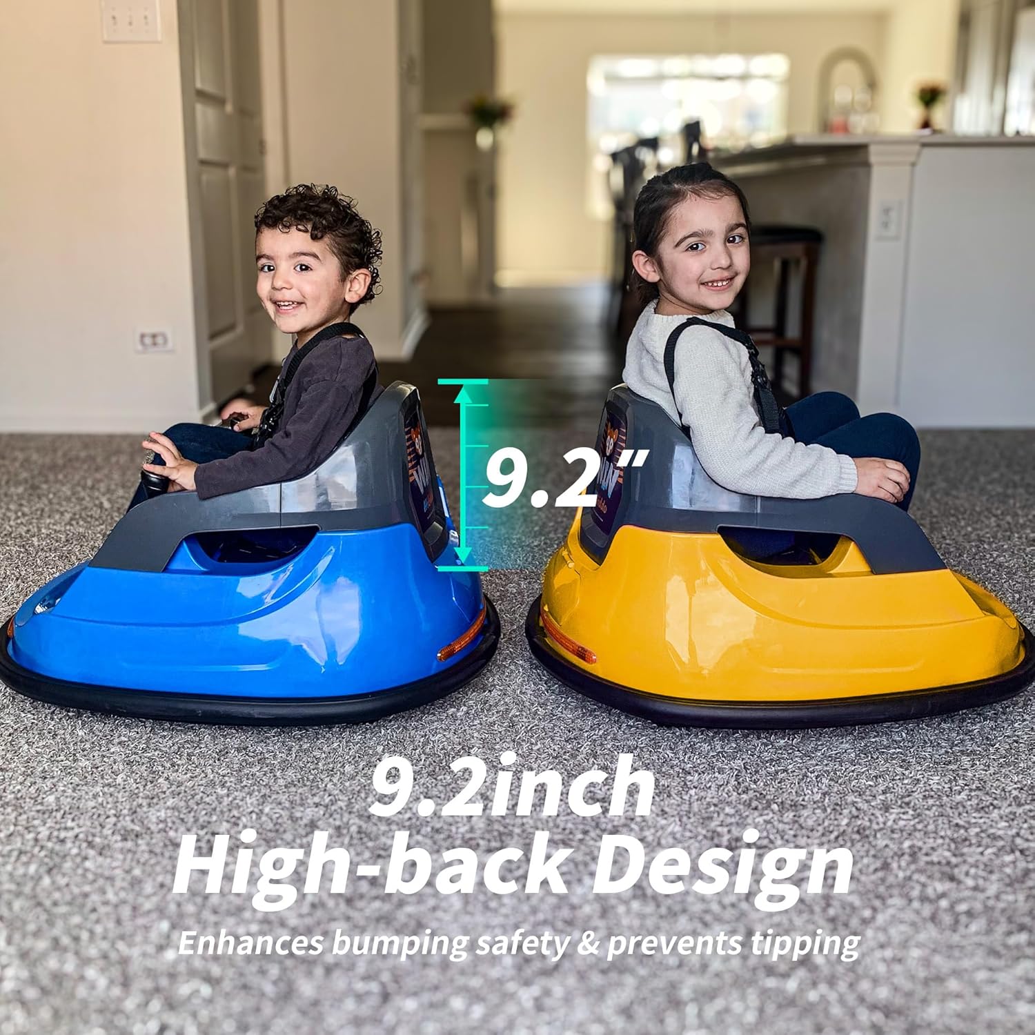 Baby Bumper Car, 6V Electric Kids Bumper Car for Toddlers with Remote Control, Bluetooth - Yellow