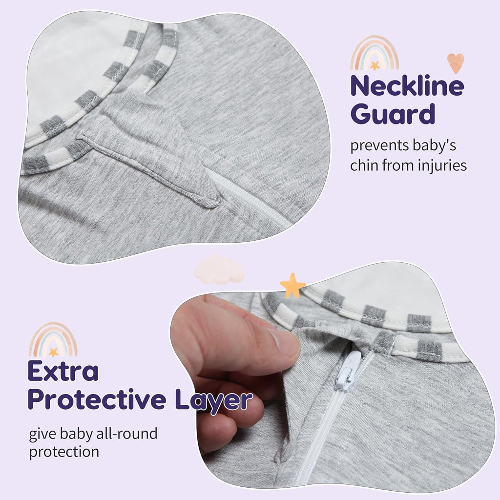 PuppyPaws Baby Sleep Sack, Transition Swaddle, Sleep Sack 6-9 Months, Wearable Blanket Baby with 2-Way Zipper, Swaddles for Newborns Summer, 95% Rayon derived from Bamboo, 5% Spandex