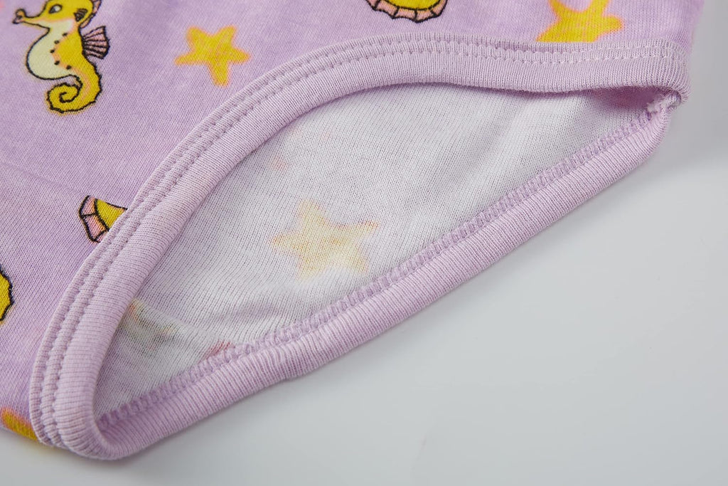 Cadidi Dinos Little Girls' Soft Cotton Underwear Kids Cool Breathable Comfort Panty Briefs Toddler Undies(Pack of 6)