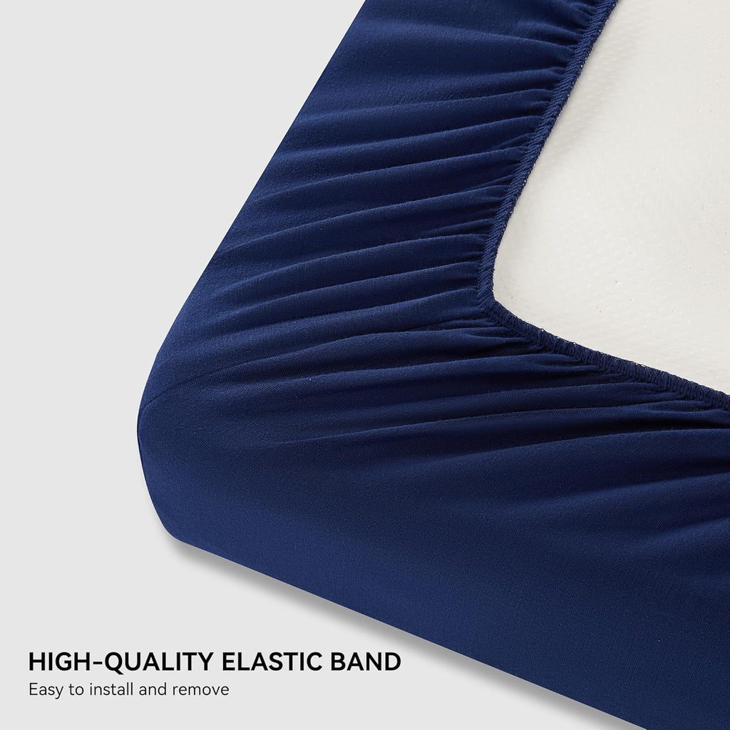 TILLYOU Changing Pad Cover Set in Soft Jersey Material - Fits 32"/34''x16 Contoured Pad for Babies, Starry Adventure and Dark Blue