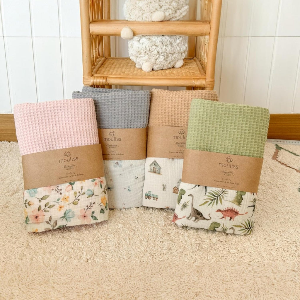 Personalized Baby Blanket with Name – Handmade 100% Organic Cotton Newborn Gift | Custom Knit Blanket for Boys, Girls, Kids & Baby Showers