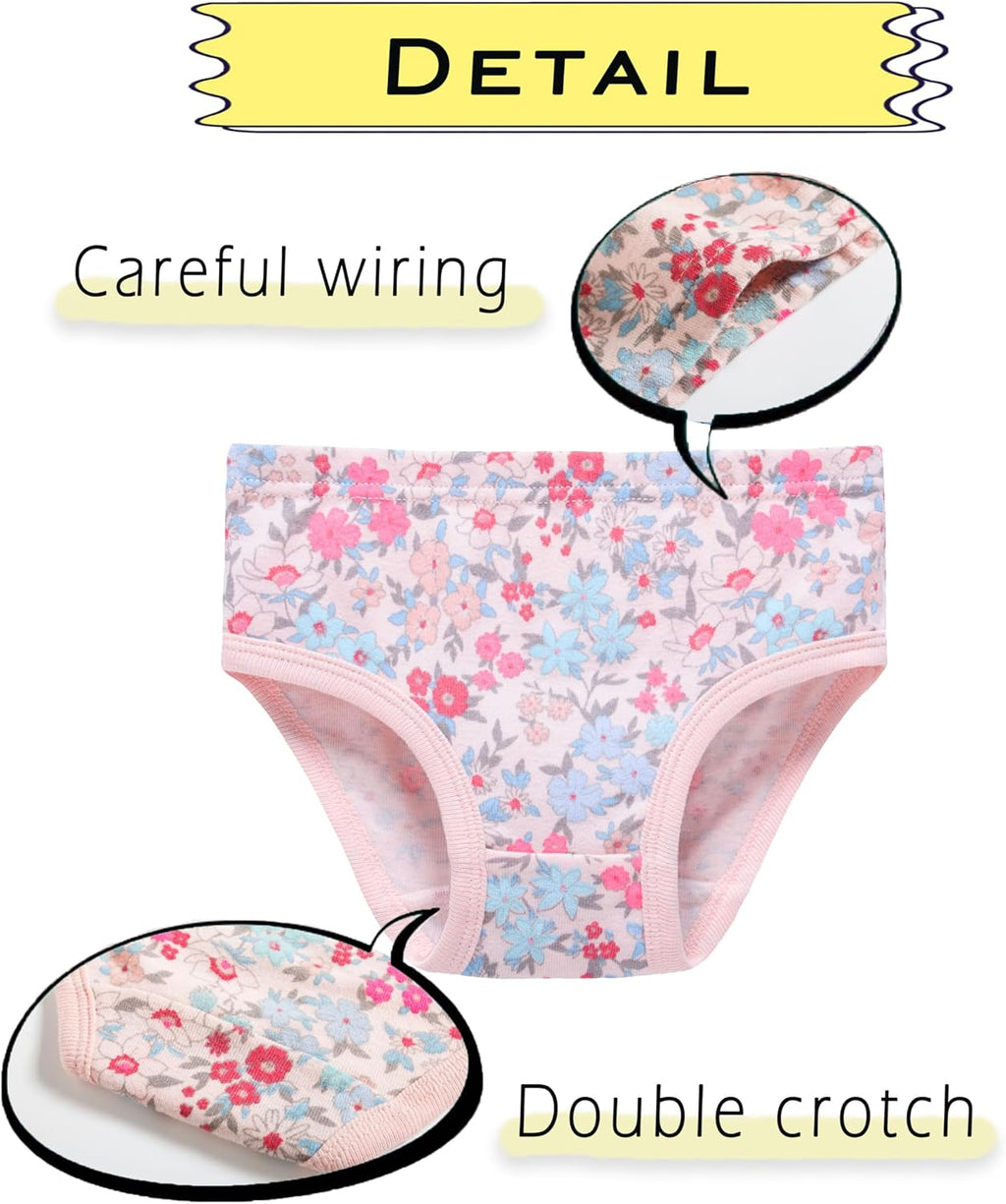 Boboking Girls Soft Underwear Toddler Kids Briefs Cotton Panties 12-pack