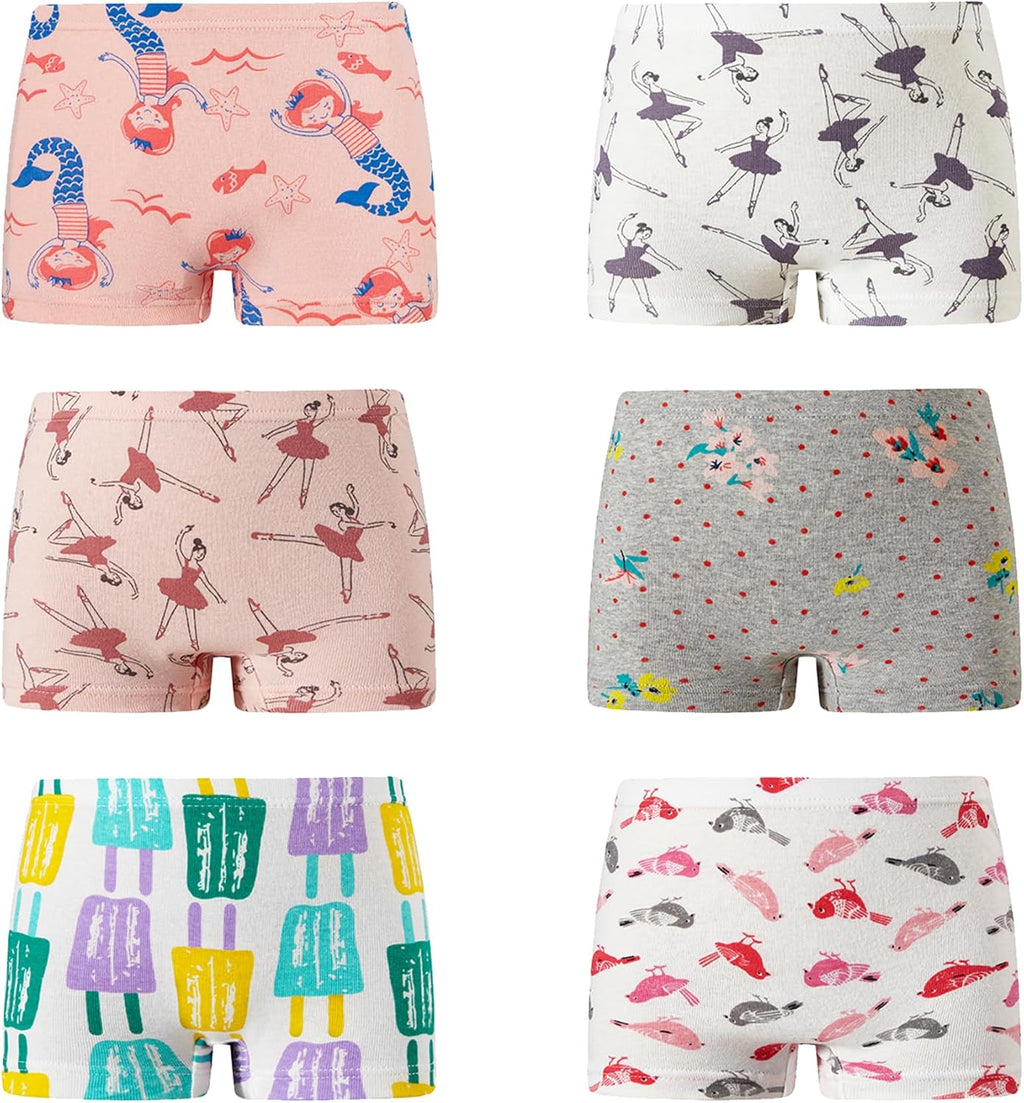 KikizYe Little Girls Boyshort Panties Big Kids Soft Cotton Underwear