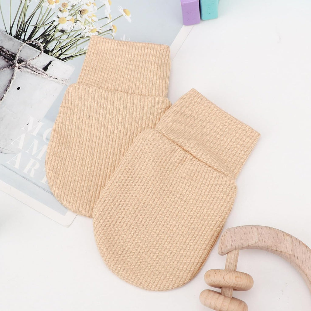 BQUBO 6 Pairs Newborn Baby Boys Girls Mittens 0-6 Months Unisex-Baby Infant Mittens Elastic No Scratch Wrist Gloves