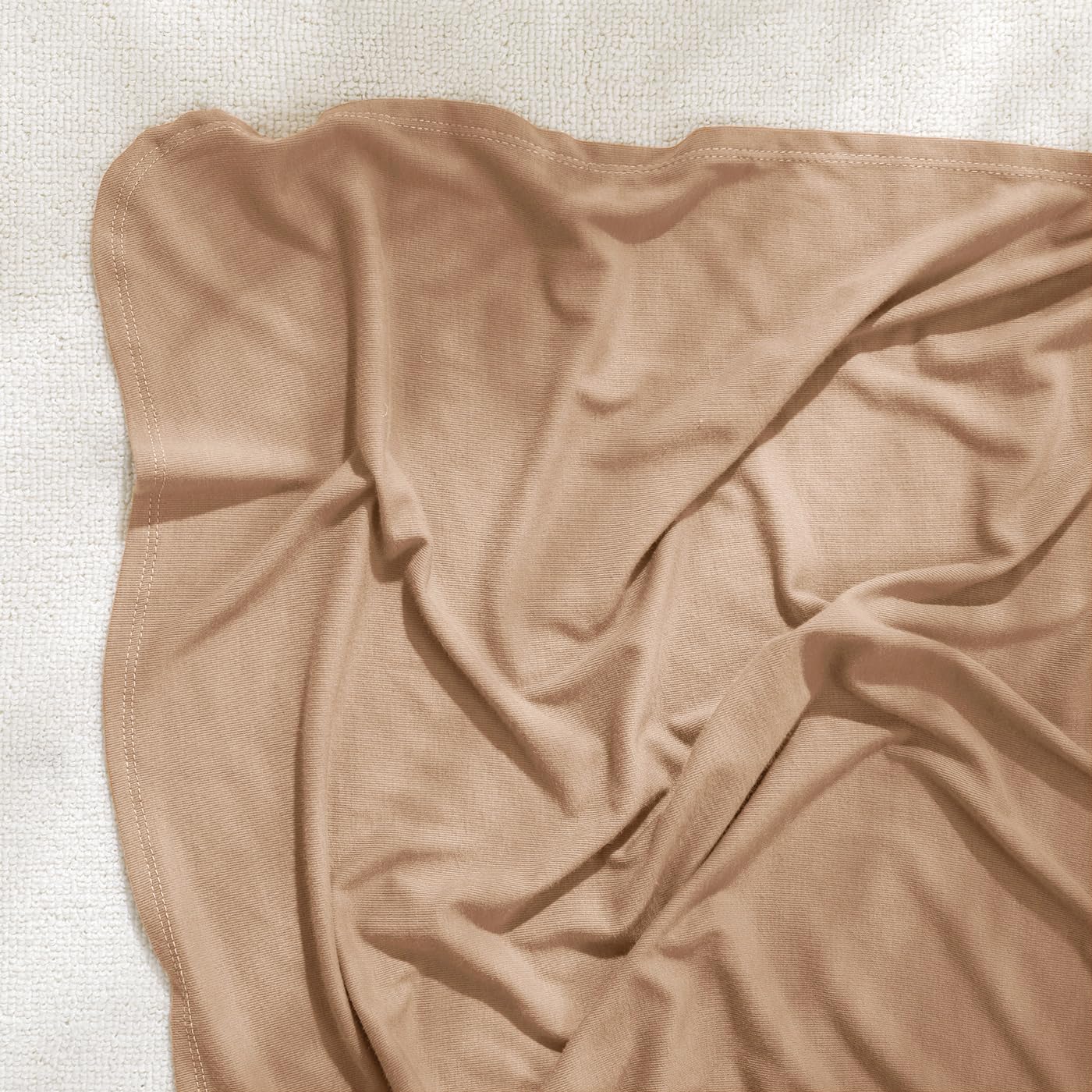 GRSSDER Newborn Swaddle Blanket, Ultra Soft Jersey Receiving Blanket with Matching Headband and Beanie Set 33×44", Stretchy Baby Neutral Swaddle Wrap for Girls and Boys