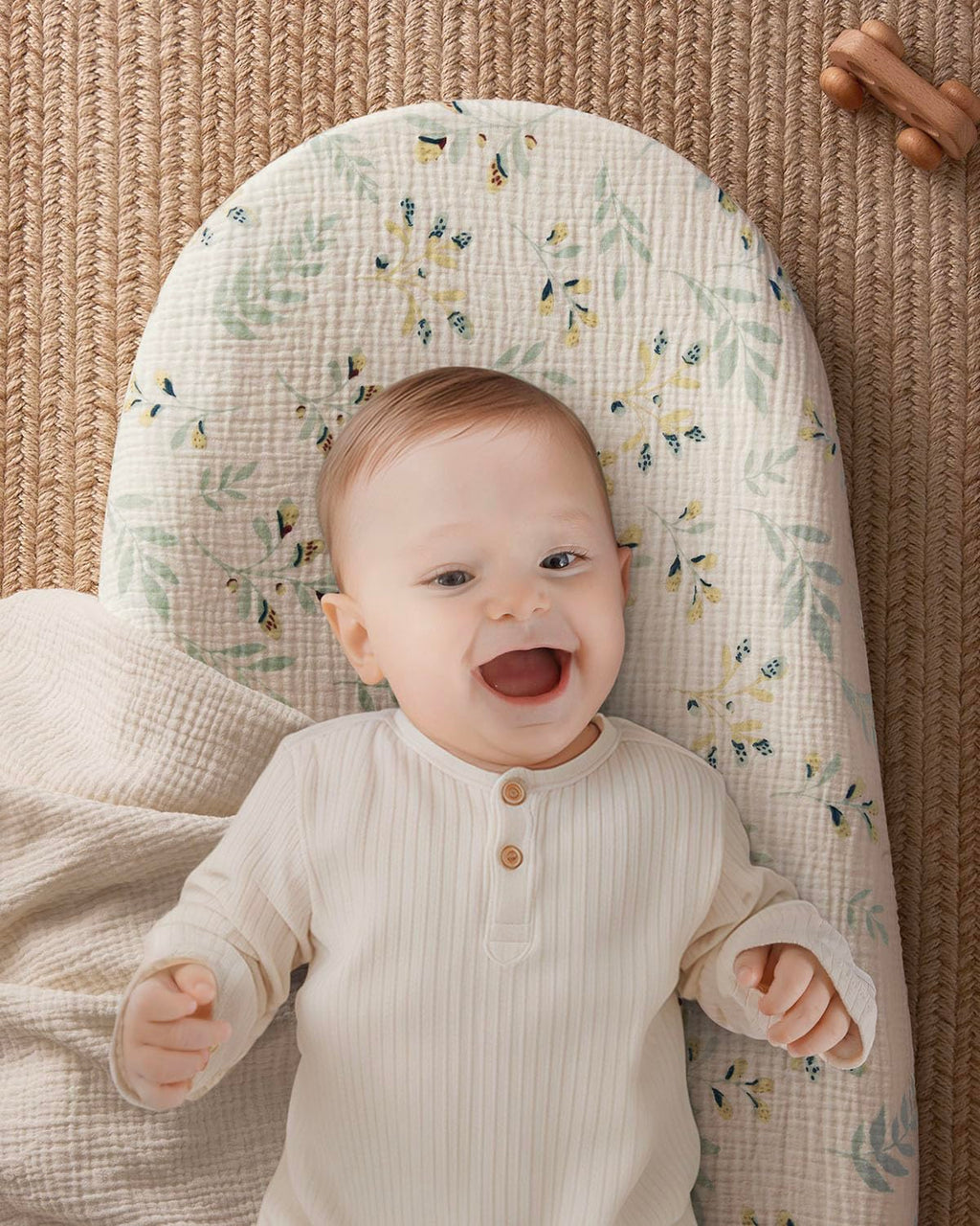 Blissful Diary Muslin Baby Changing Pad with Waterproof Lining Foam, Baby Changing Table Pad with Cover for Dressers (Botanical Leaf, Avocado)