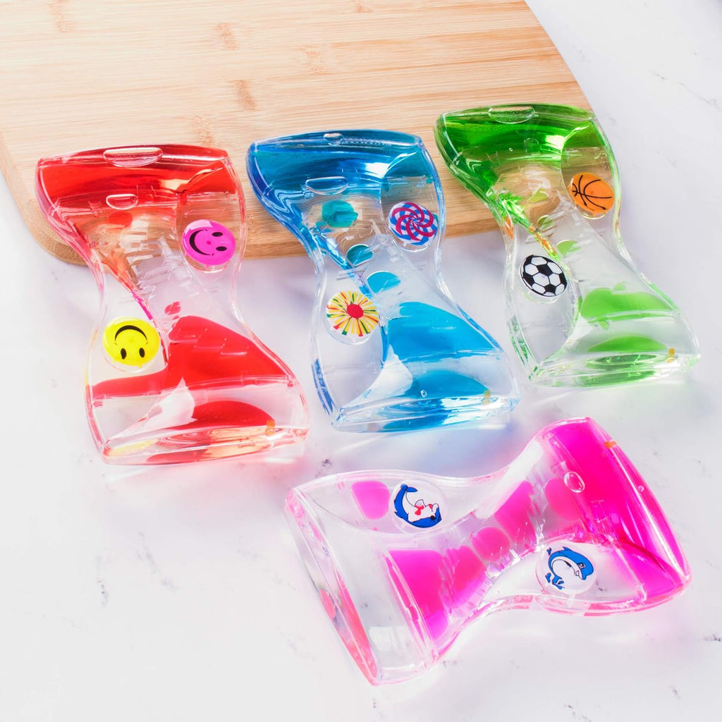 Super Z Outlet Colorful Liquid Motion Bubbler Desk Sensory Toy Timer Floating Zig Zag Rotating Circles for Play, Fidgeting, Captivating Distraction(Sports)