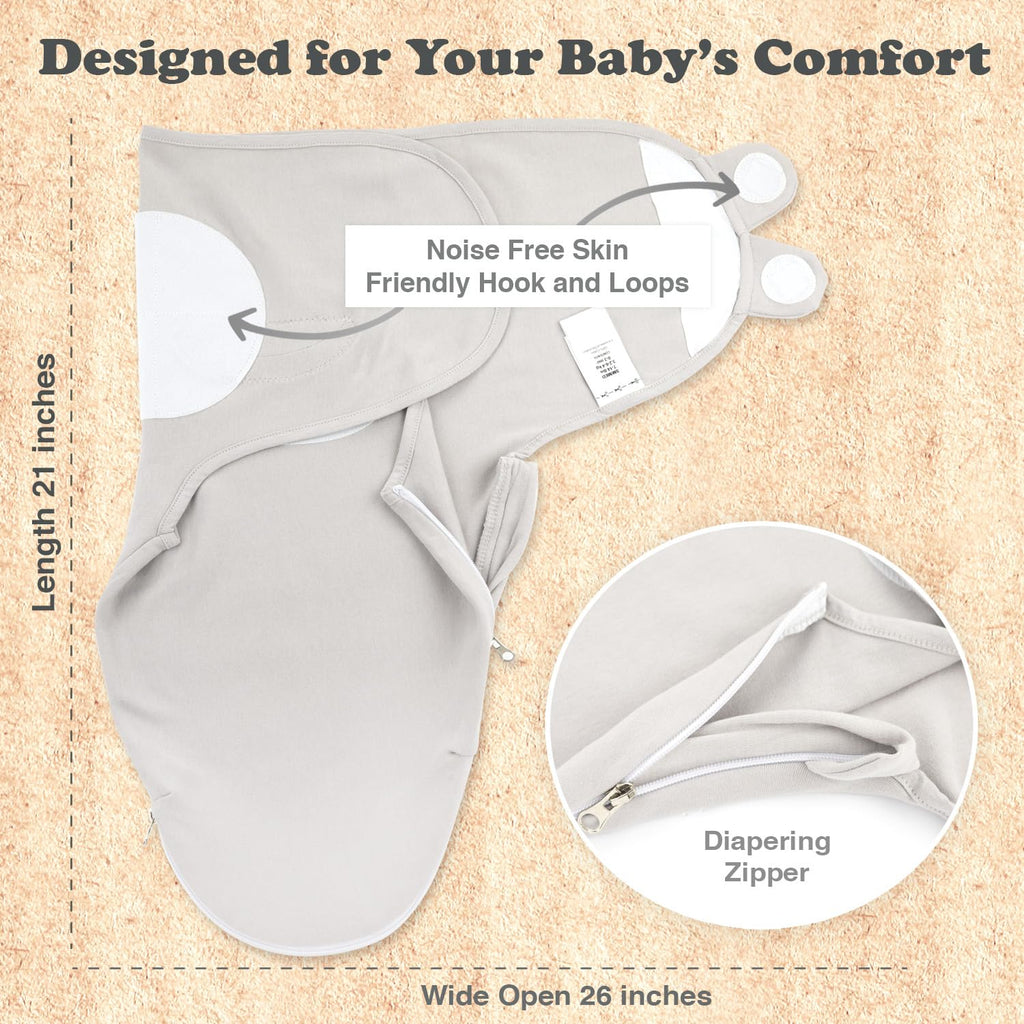 Bublo Baby Organic Swaddles for Newborns – Zipper Swaddles 0-3 Months, 3-Pack – Infant Sleep Sack with Zipper – Adjustable & Breathable Swaddle Blanket Wrap for Newborn Girls (Light Green, Blue)