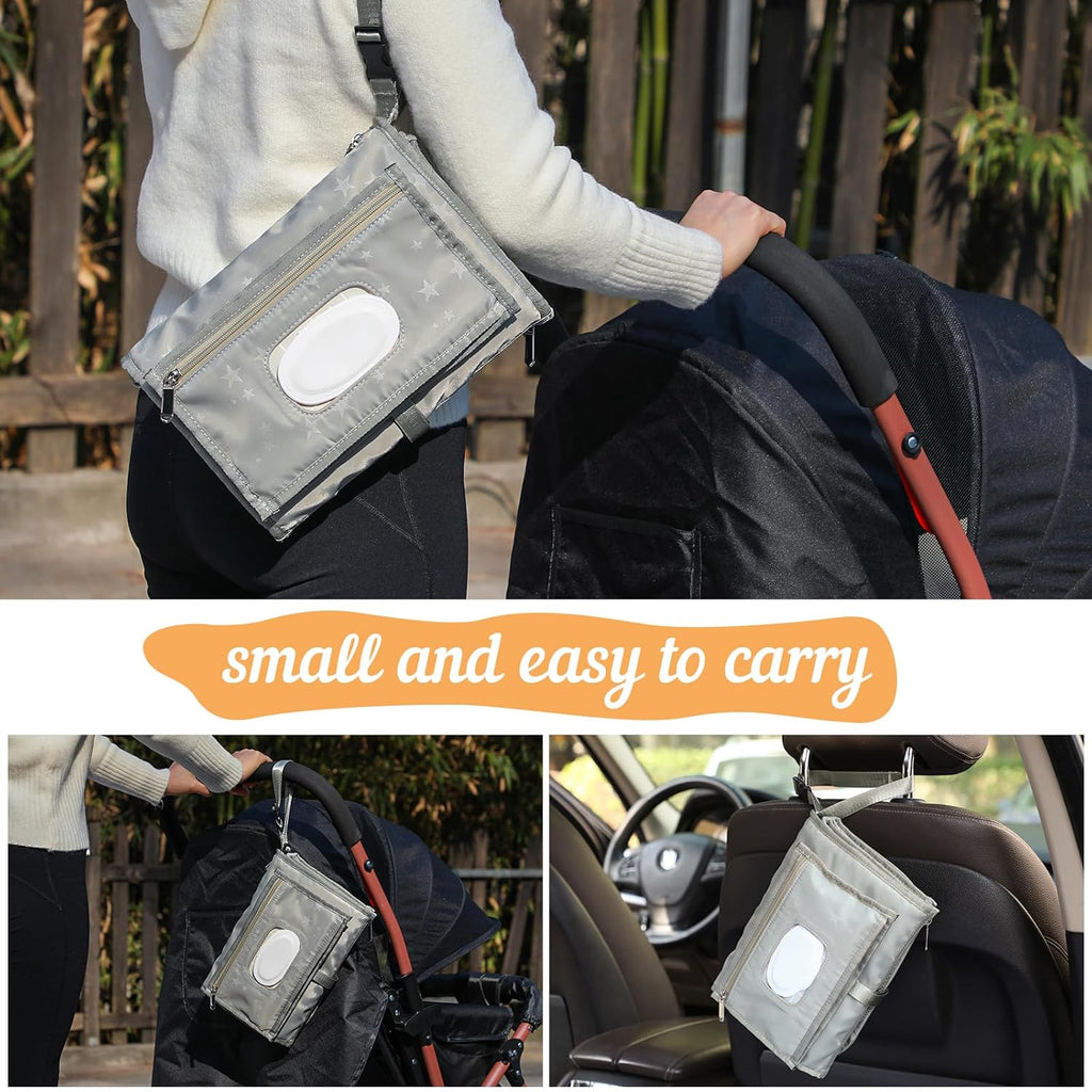 Portable Baby Diaper Changing Pad with Wipe Dispenser and Waste Bag Dispenser Detachable Diaper Changing Travel Bag with Waterproof Changing Mat Well Organized for Changing Kits