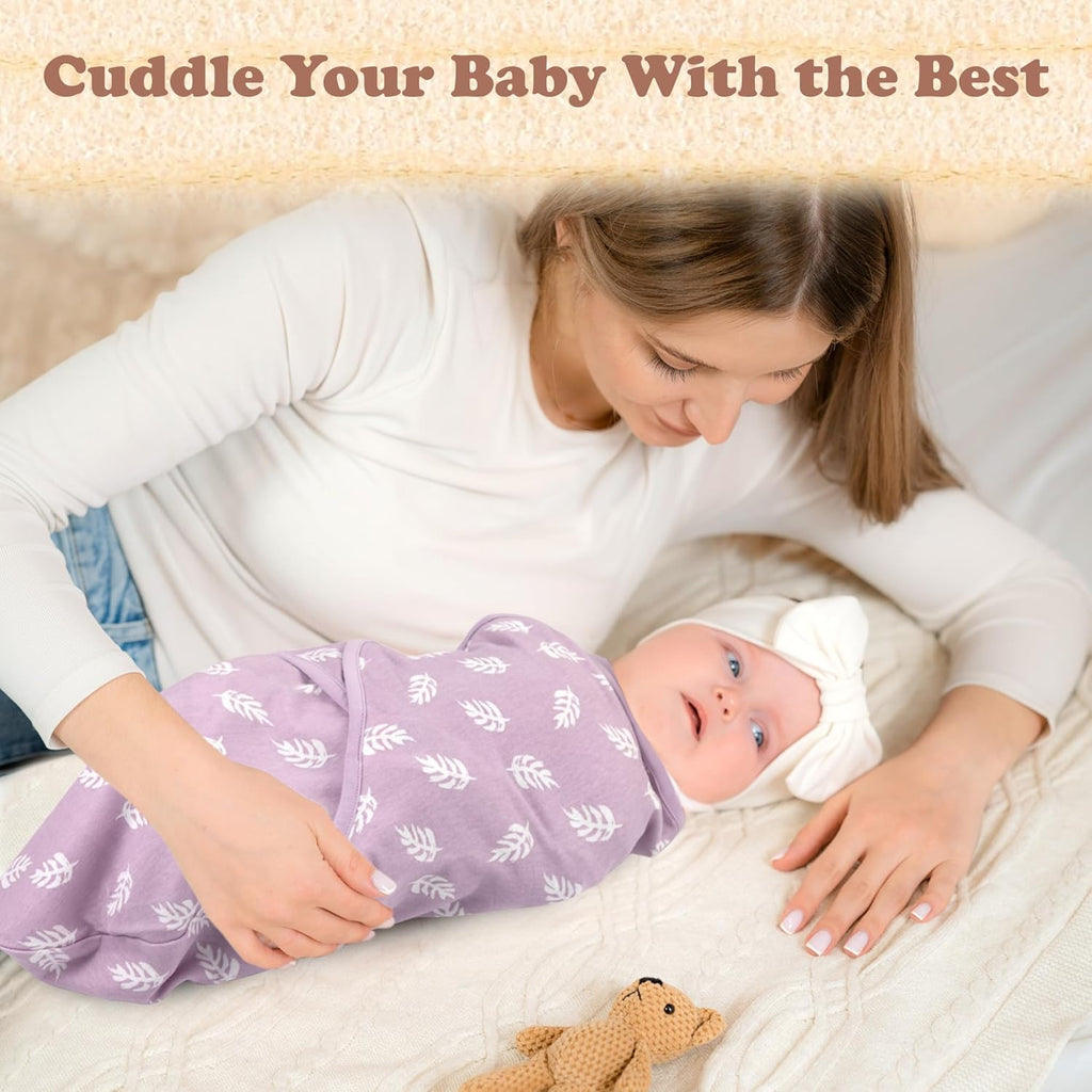 Bublo Baby Swaddles for Newborns – 3-Pack Infant Swaddles 0-3 Months – Adjustable Swaddle Sleep Sack – Soft Organic Cotton Baby Wrap for Safe & Cozy Sleep