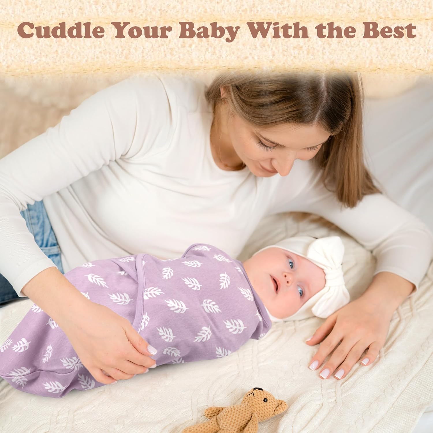 Bublo Baby Swaddles for Newborns – 3-Pack Infant Swaddles 0-3 Months – Adjustable Swaddle Sleep Sack – Soft Organic Cotton Baby Wrap for Safe & Cozy Sleep