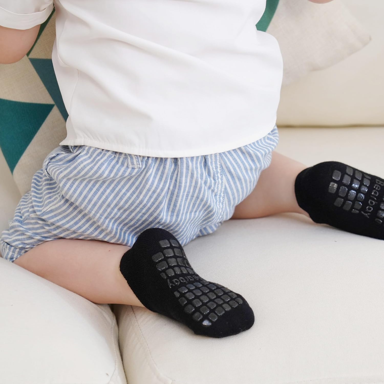 Baby Non Slip Ankle Socks with Grippers for 0 Months-7 Years Old Walking Socks