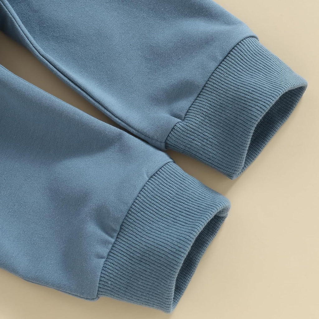 Kupretty Toddler Baby Boy Fall Winter Clothes Color Block Long Sleeve Sweatshirt Pullover Tops + Joggers Pants Outfit Set