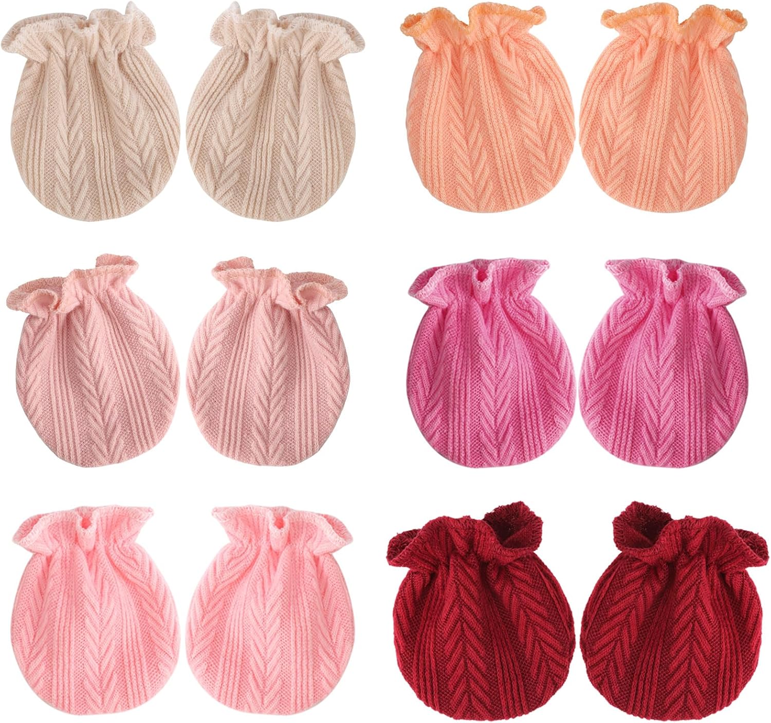 BQUBO Newborn Infant Toddler Mittens No Scratch Cotton Elastic Wrist Gloves Hypoallergenic for 0-6 Months Baby Boys Girls