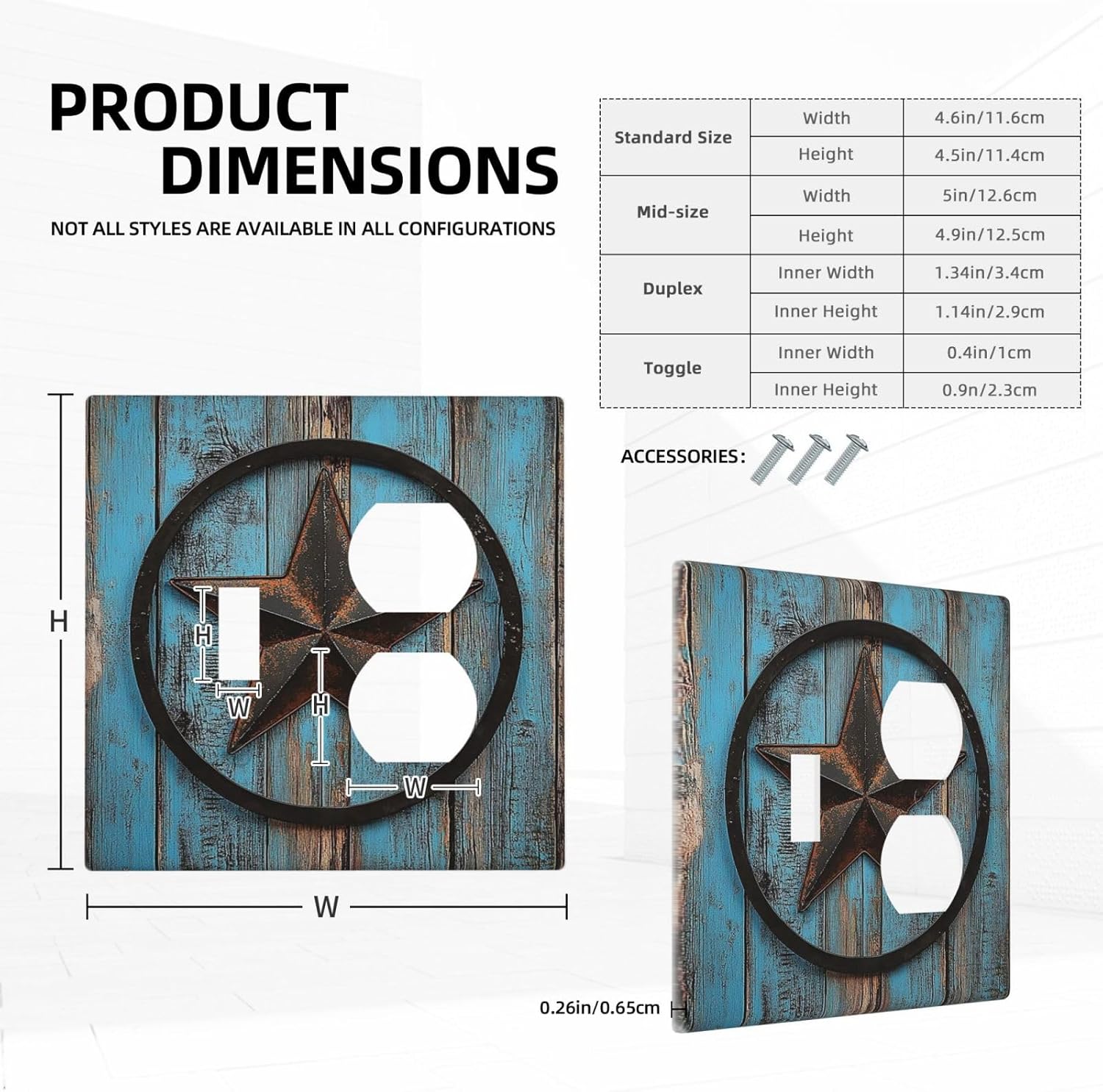 Wallplates Rustic Wood Country Barn Texas Star On Teal 1 Toggle 1 Duplex Switch Plate Electrical Gfci Faceplate Decorative Light Switch Covers For Farmhouse Cabin Decor