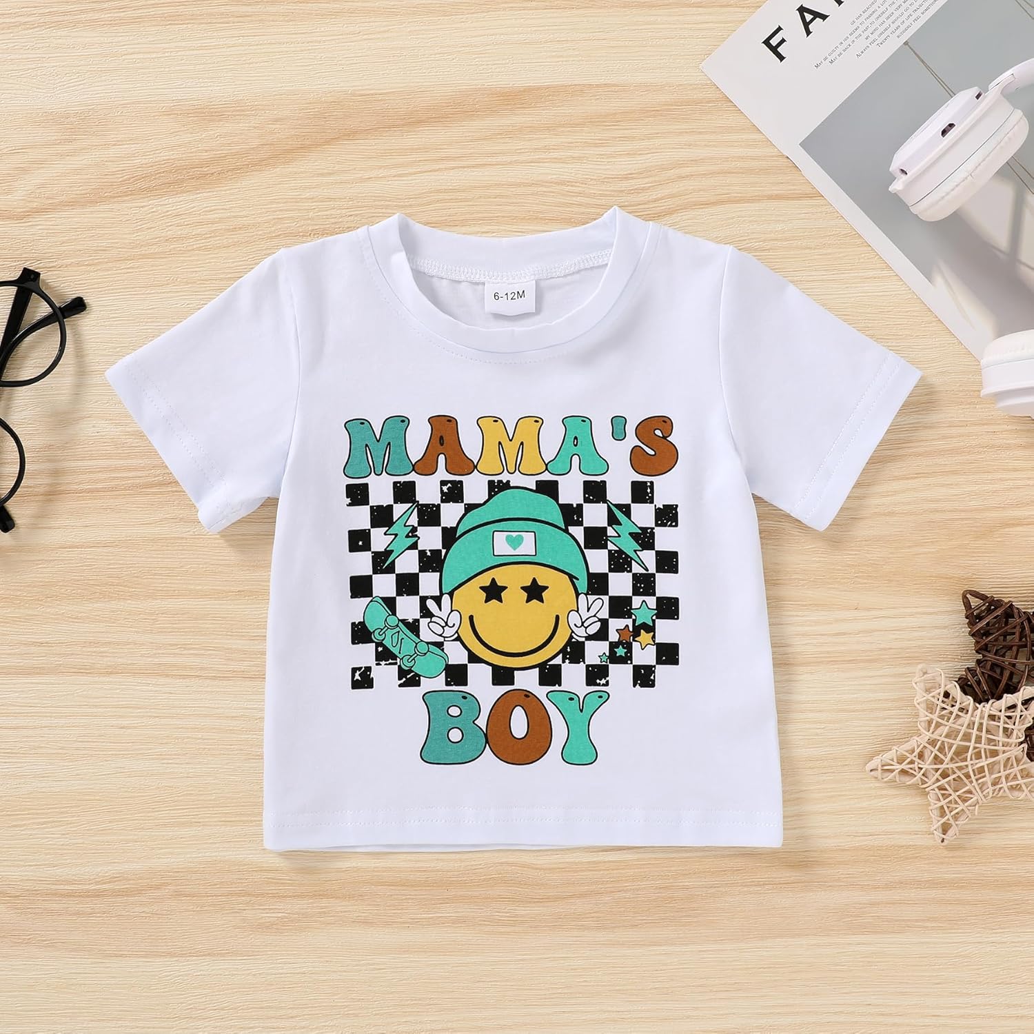 Happy Town Toddler Clothes Baby Boy Girl Smiley Face Shirt Short Sleeve T-Shirt Tee Summer Tops Outfits
