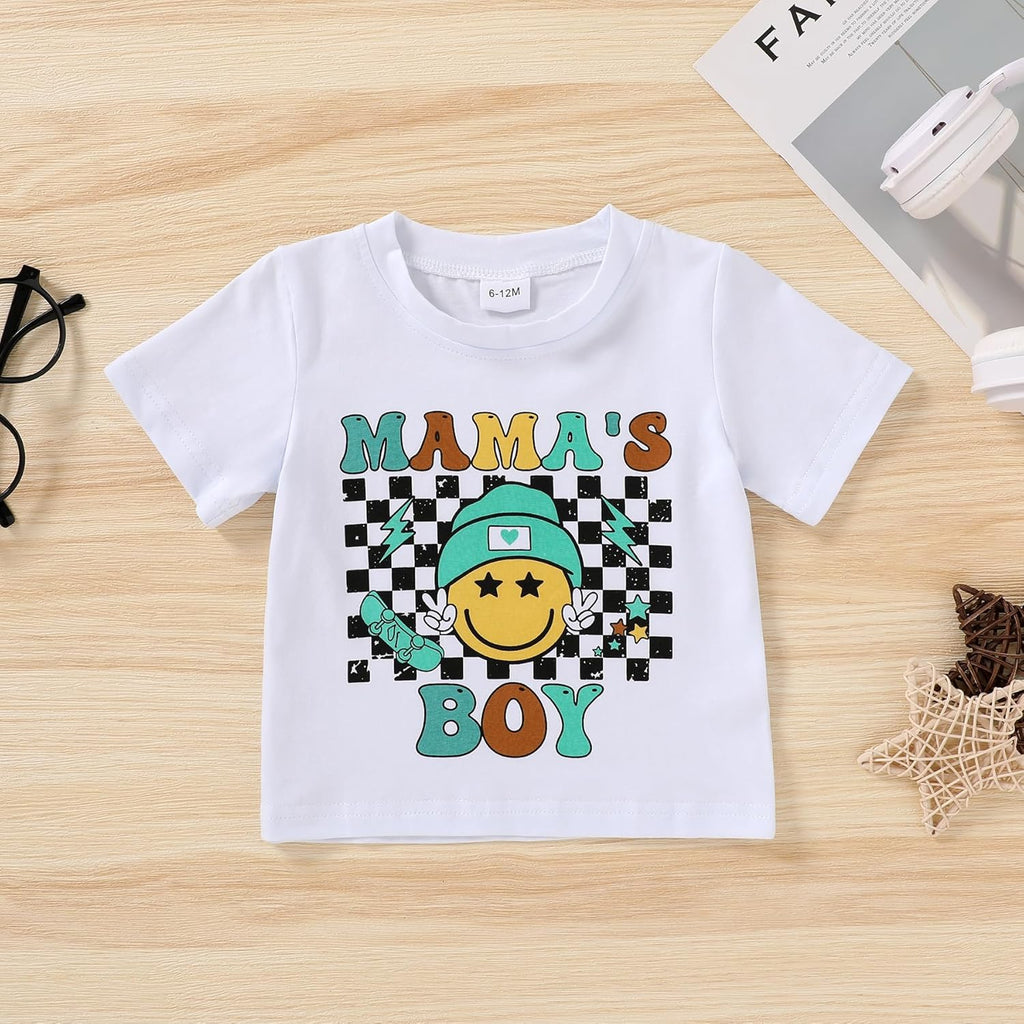 Happy Town Toddler Clothes Baby Boy Girl Smiley Face Shirt Short Sleeve T-Shirt Tee Summer Tops Outfits