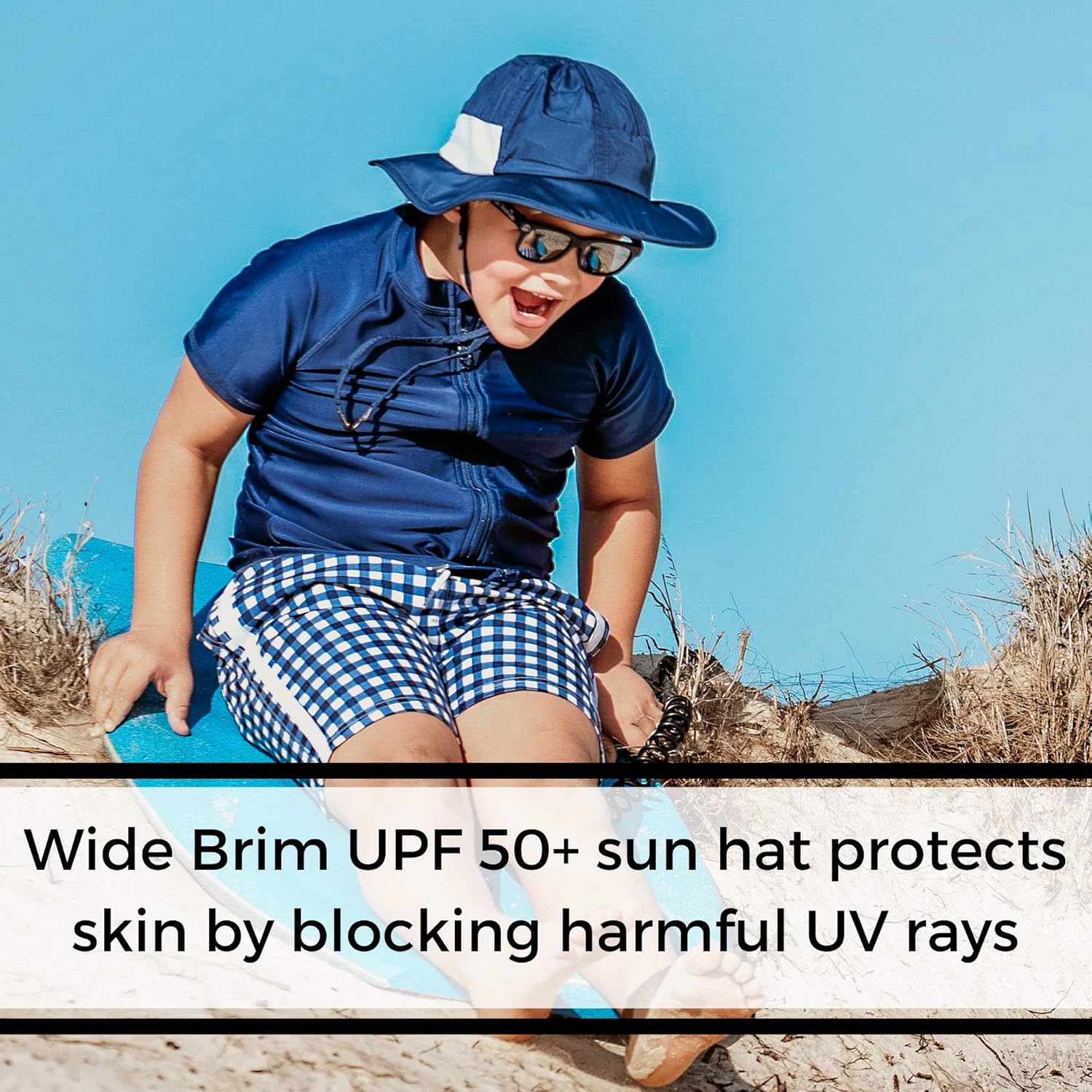 SwimZip Wide Brim Sun Hat | UPF 50+ Protection for Baby, Toddler, and Kids