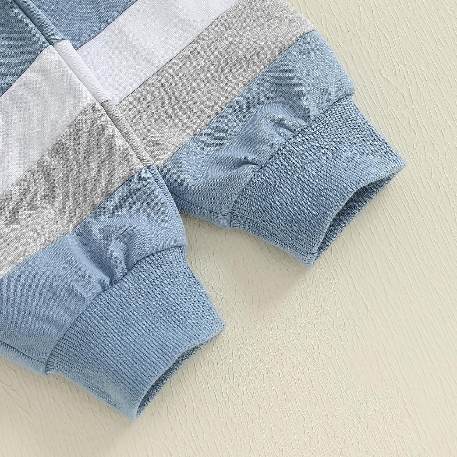 Kupretty Toddler Baby Boy Fall Winter Clothes Color Block Long Sleeve Sweatshirt Pullover Tops + Joggers Pants Outfit Set