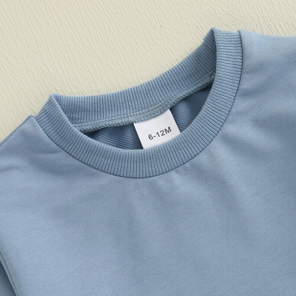 Kupretty Toddler Baby Boy Fall Winter Clothes Color Block Long Sleeve Sweatshirt Pullover Tops + Joggers Pants Outfit Set