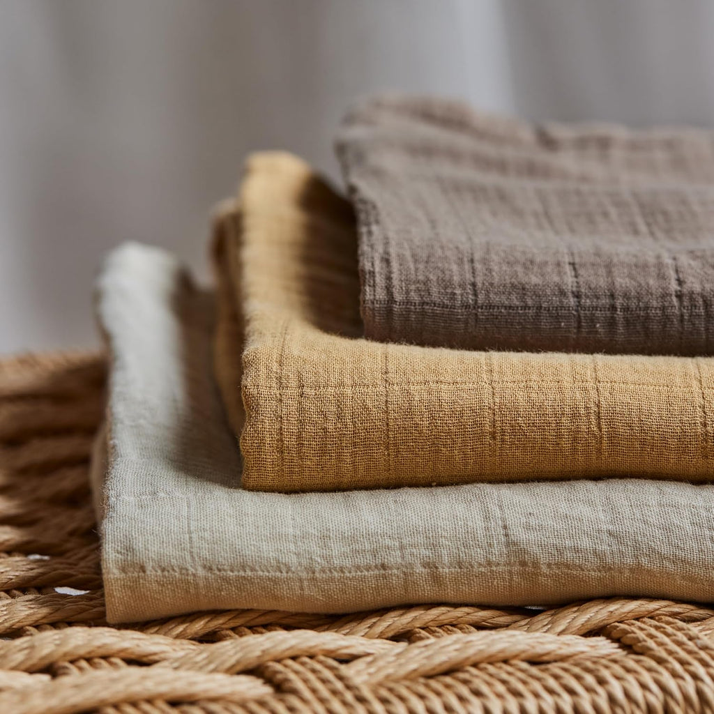 Swaddle - 100% Organic Cotton - Muslin Swaddle Blankets for Newborn, 47" x 47" (Fog)