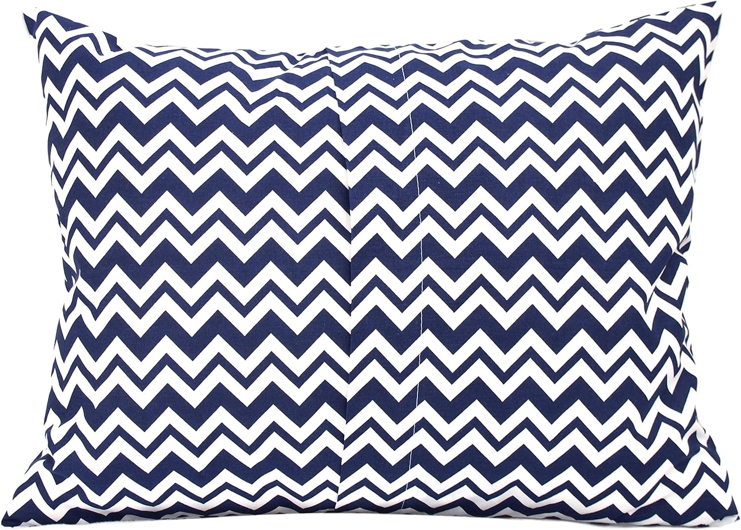Cotton Toddler Pillowcase 13 x 18 - Baby Travel Pillow Case Cover, Kids Pillowcase, Soft & Breathable Toddler Pillow Protector - Navy Blue Chevron