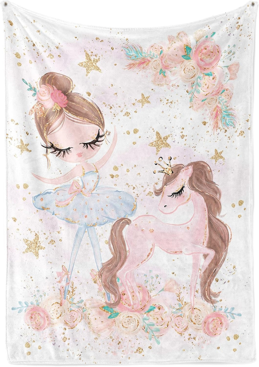 UNIQUE Little Ballerina Girl Ultra Soft Fleece Baby Blanket 30x40in, Ballet Baby Blanket, Girl