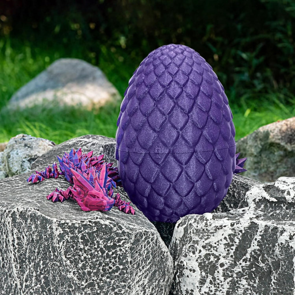 Dragon Egg-3D dragon eggs with dragon inside with Flexible Pearly Sheen Dragon Inside, 3D Printed Surprise Gift, Articulated Dragon Egg Fidget Toy, Dragon Figurine Decor