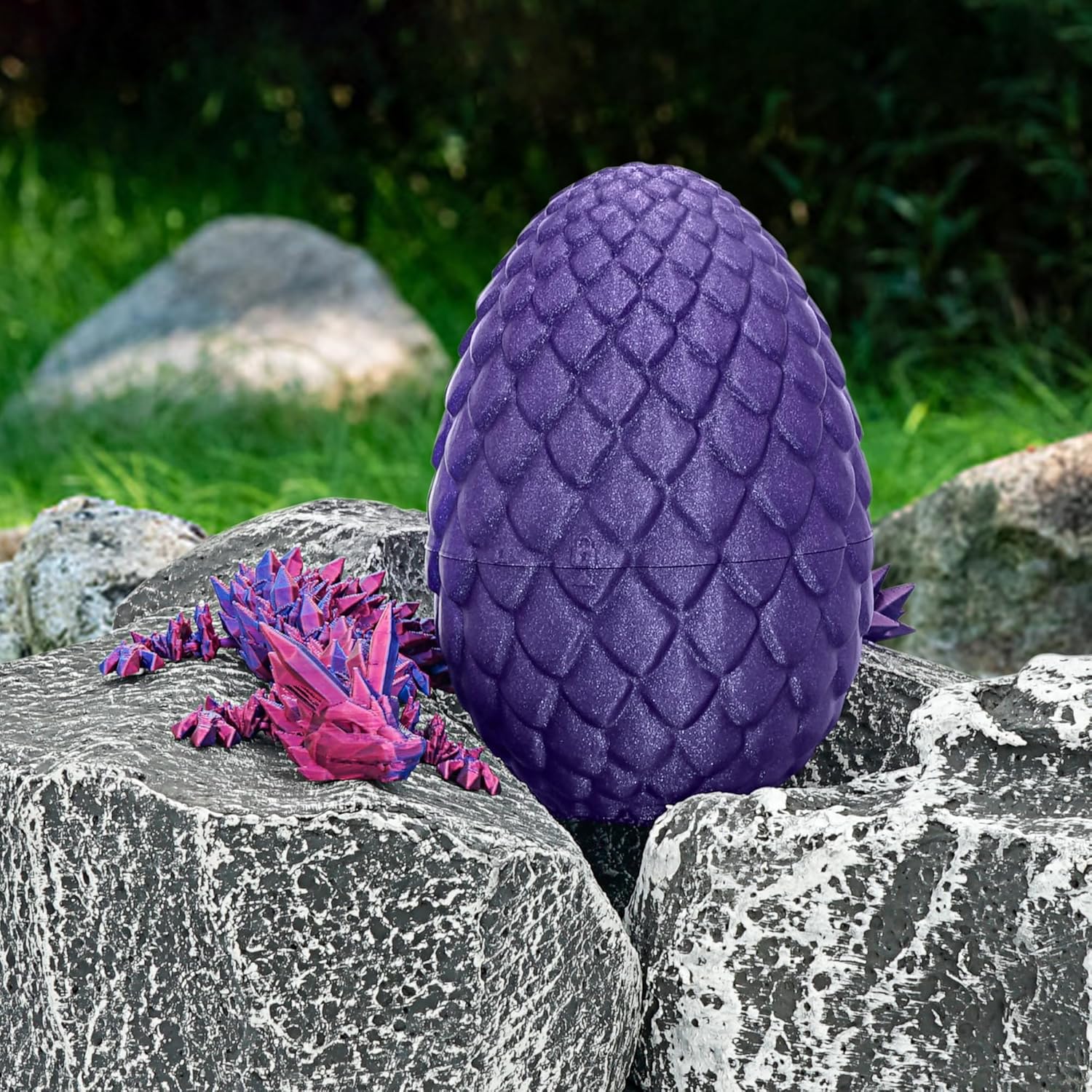Dragon Egg-3D dragon eggs with dragon inside with Flexible Pearly Sheen Dragon Inside, 3D Printed Surprise Gift, Articulated Dragon Egg Fidget Toy, Dragon Figurine Decor
