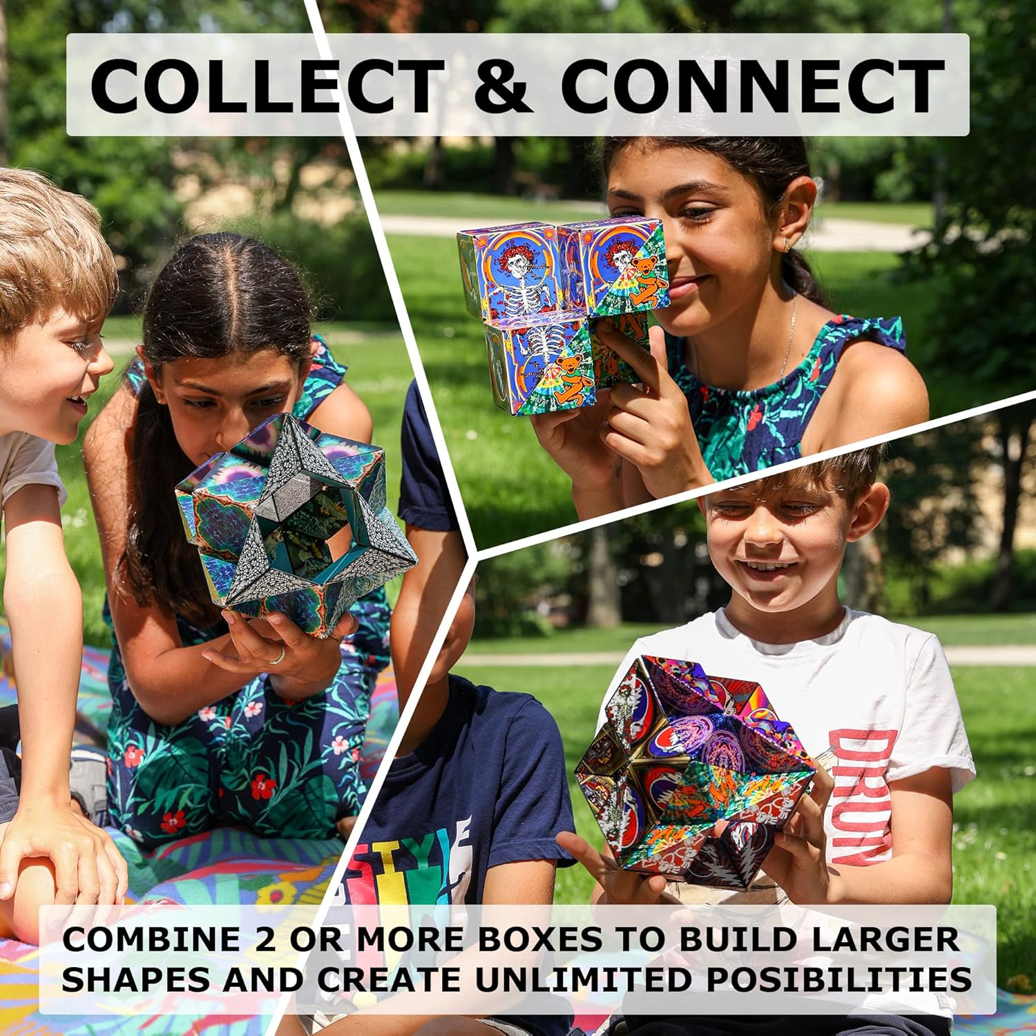 SHASHIBO Shape Shifting Box - Award-Winning, Patented Fidget Cube w/ 36 Rare Earth Magnets - Transforms Into Over 70 Shapes, Download Fun in Motion Toys Mobile App (Moon - Explorer Series)