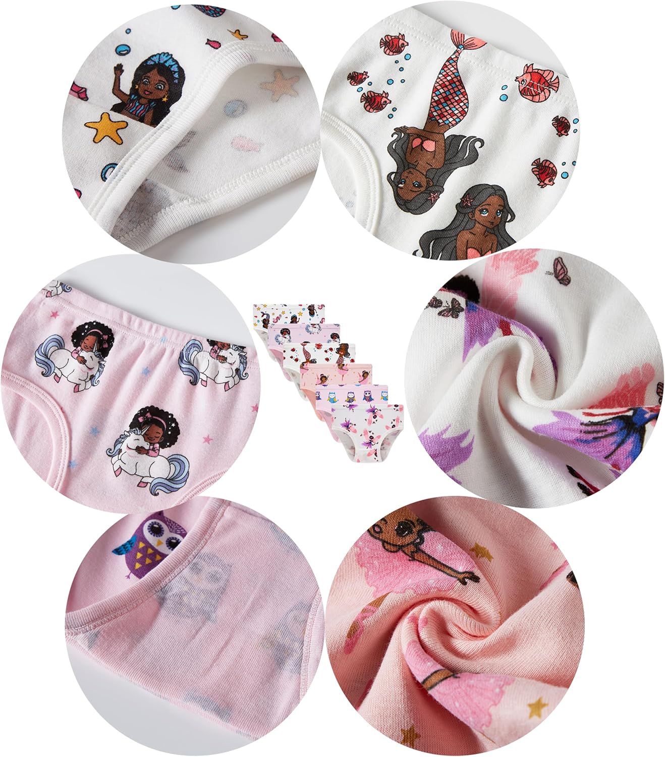 Family Feeling Little Girl Underwear Toddler Panties Big Kids Undies Soft 100% Cotton