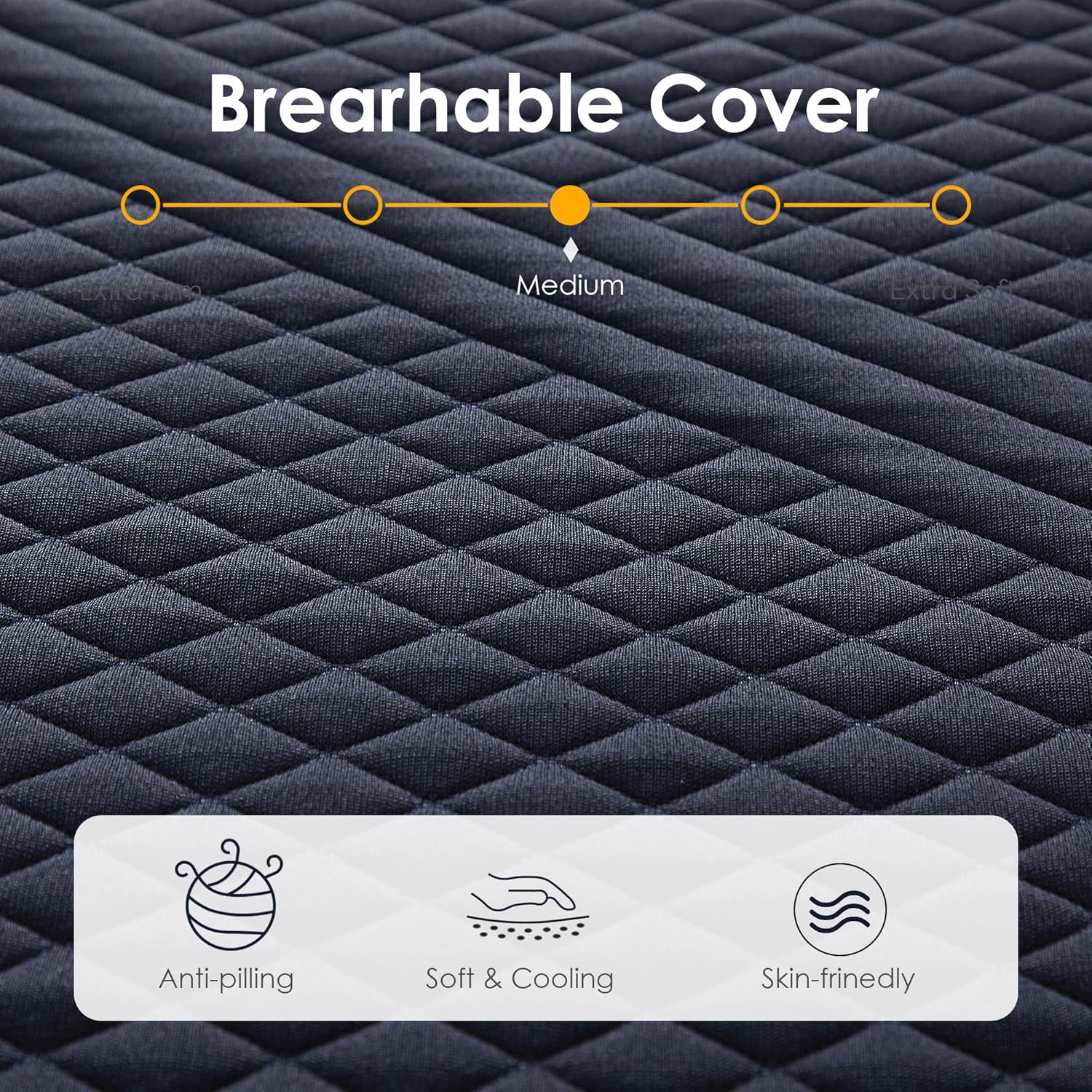 14 Inch Gel-Infused Memory Foam Mattress Full Size,Medium Soft with Removable Washable Cover Cooling Gel Bed in a Box,CertiPUR-US Certified,54"X75"X14" Navy Blue